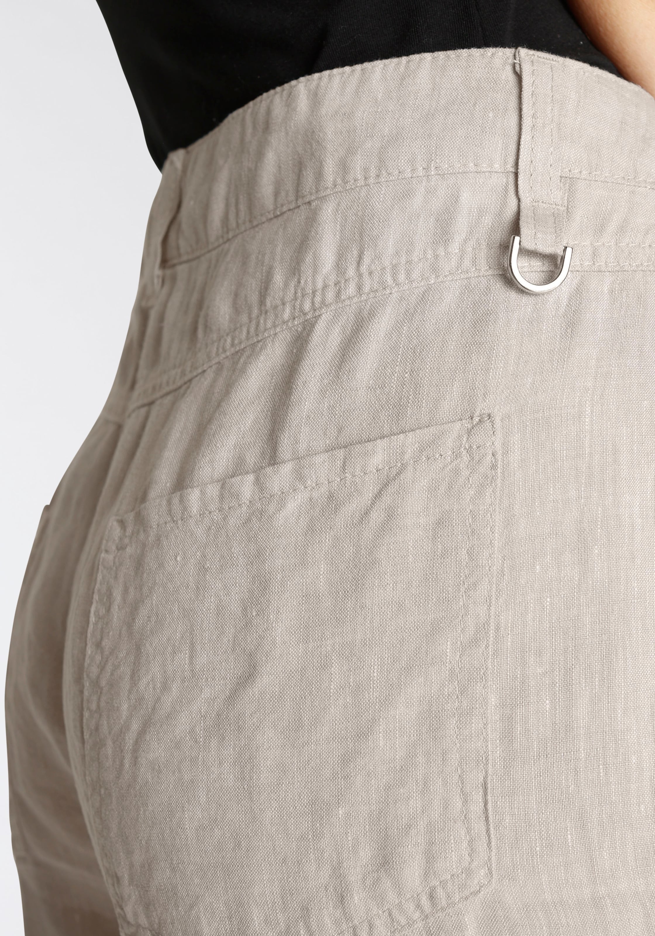 MAC Leinenhose »NORA cropped«, temperaturausgleichend und angenehm auf der Haut