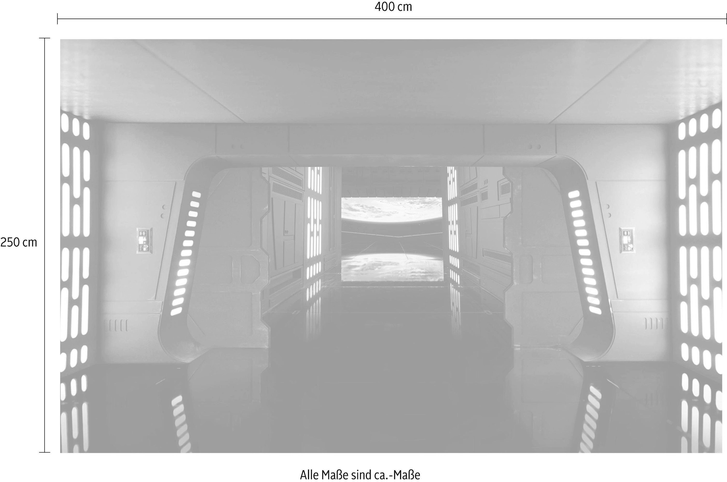 Komar Vliestapete »Digitaldruck Vlies - Star Wars Death Star Floor - Grösse 400 x 250 cm«, bedruckt, Kinderzimmer