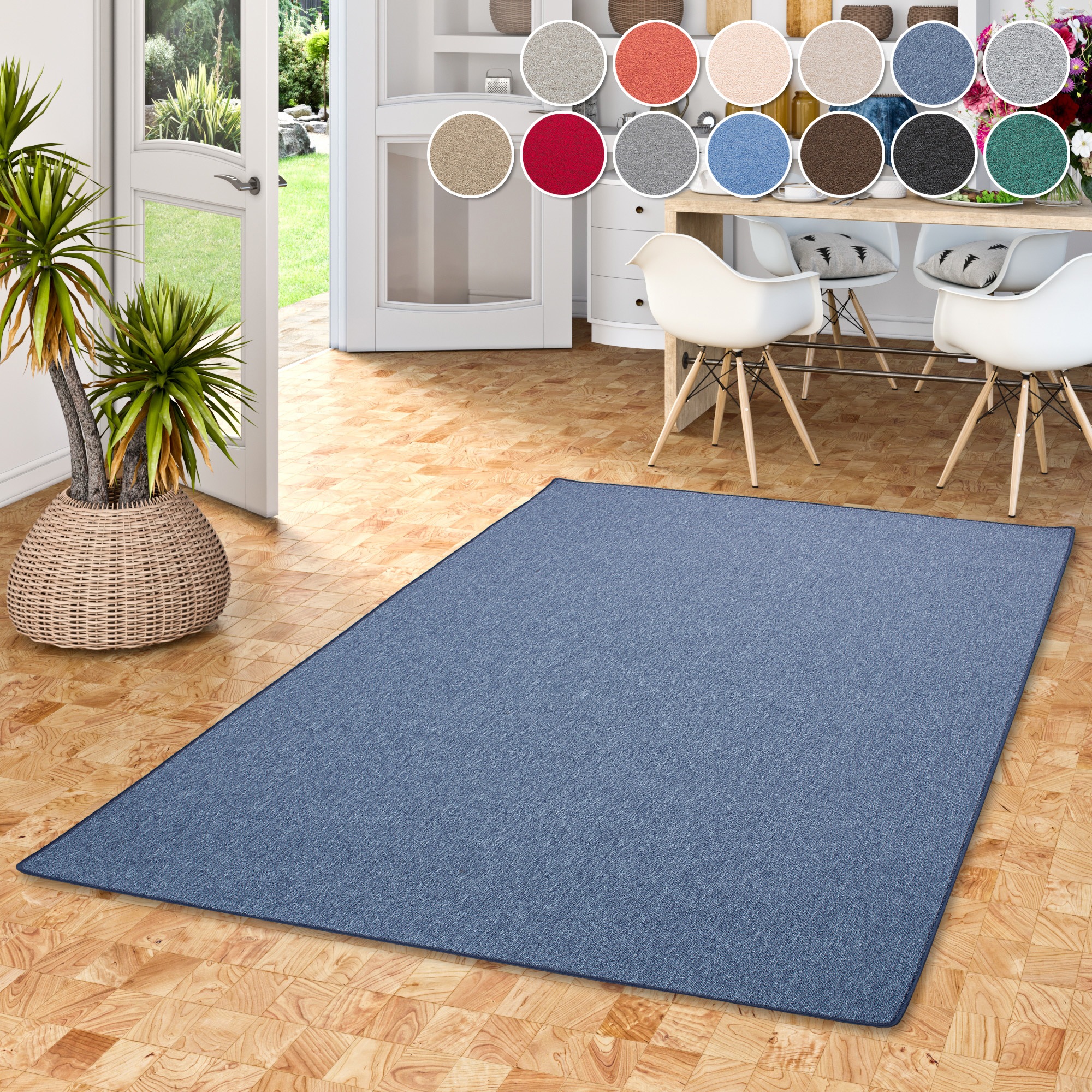 Image of GOODproduct Teppich "Fortis, Schlinge, Made in Netherlands" rechteckig 5 mm Höhe Uni Farben, gekettelt, auch als Läufer, strapazierfähig, Wohnzimmer
