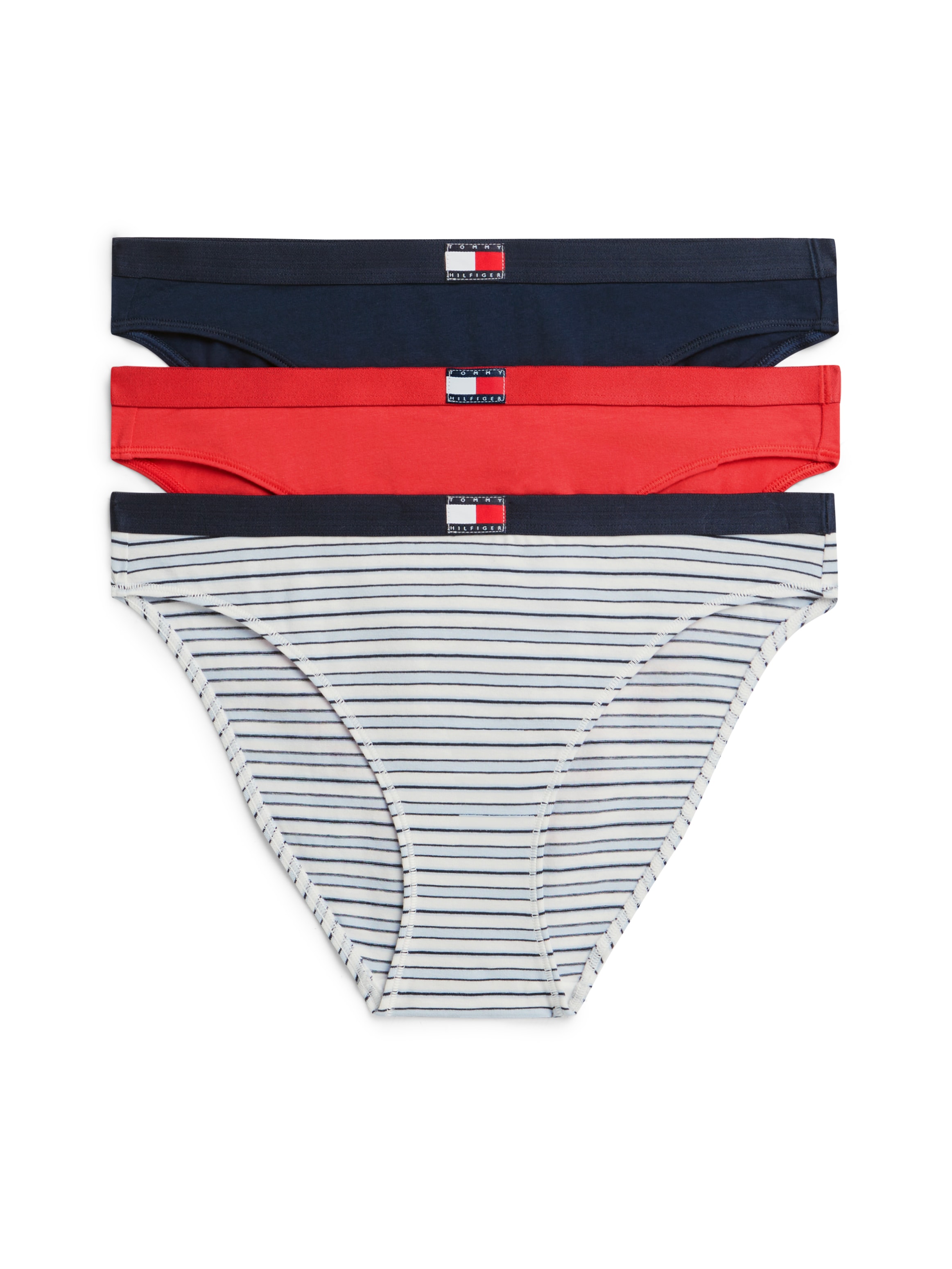 Tommy Hilfiger Underwear Slip »3 PACK BIKINI (EXT.SIZES)« Paquet, 3 cuis logo à la taille, en coton stretch