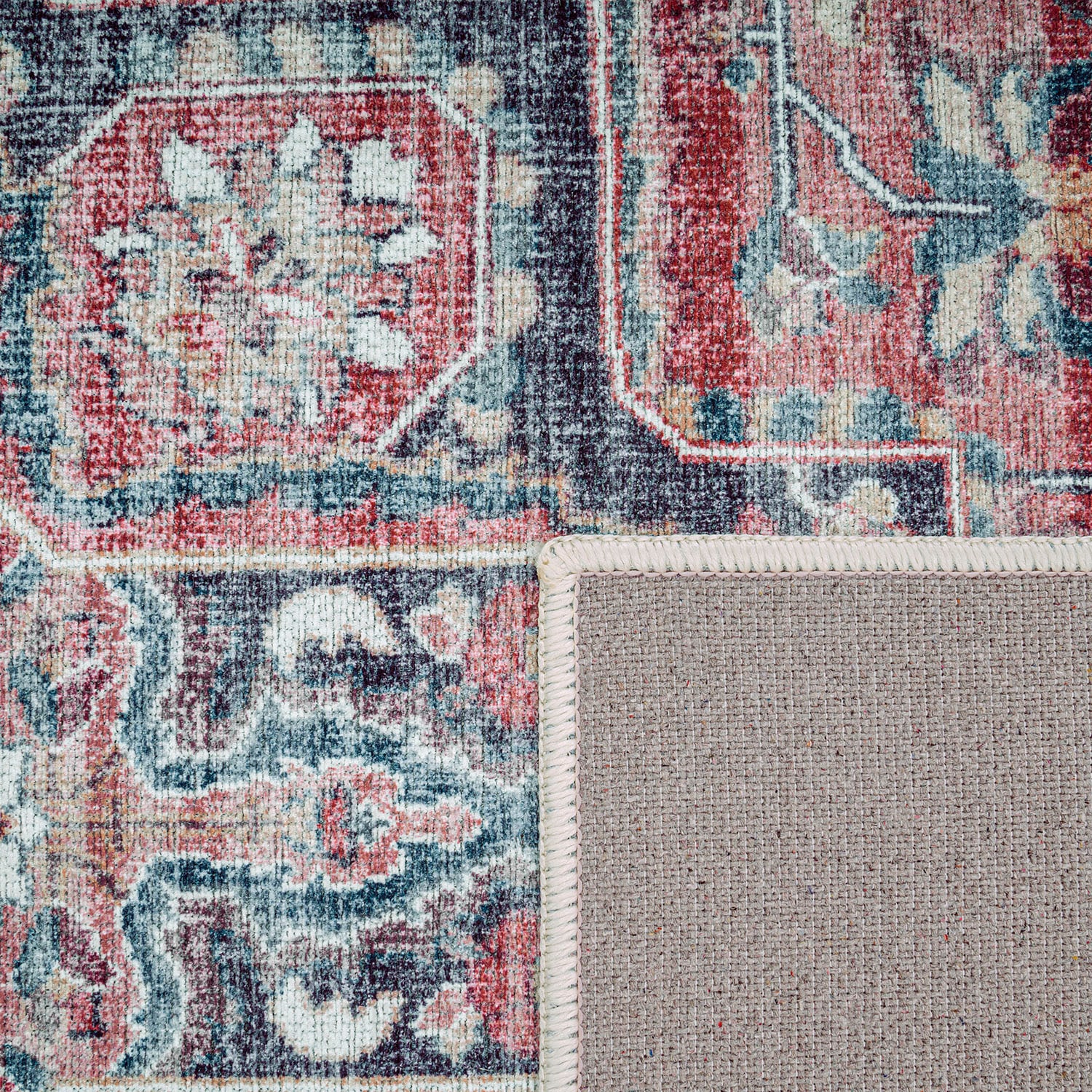 Paco Home Teppich »Lyon 334«, rechteckig, 4 mm Höhe, Kurzflor, Orient-Optik, Vintage Design, waschbar