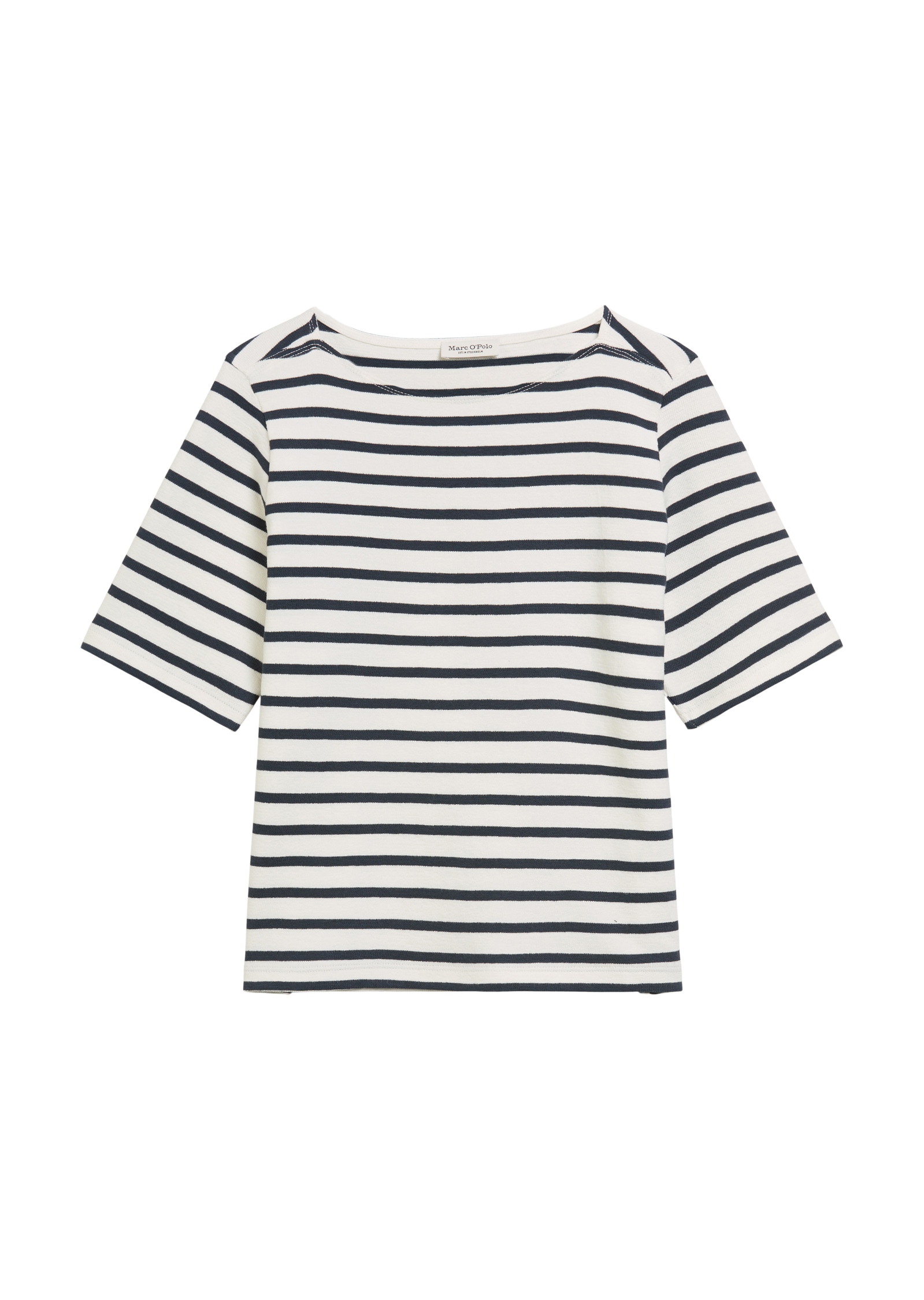 Marc O'Polo T-Shirt, geringelt, U-Boot-Ausschnitt, gerade schnitten