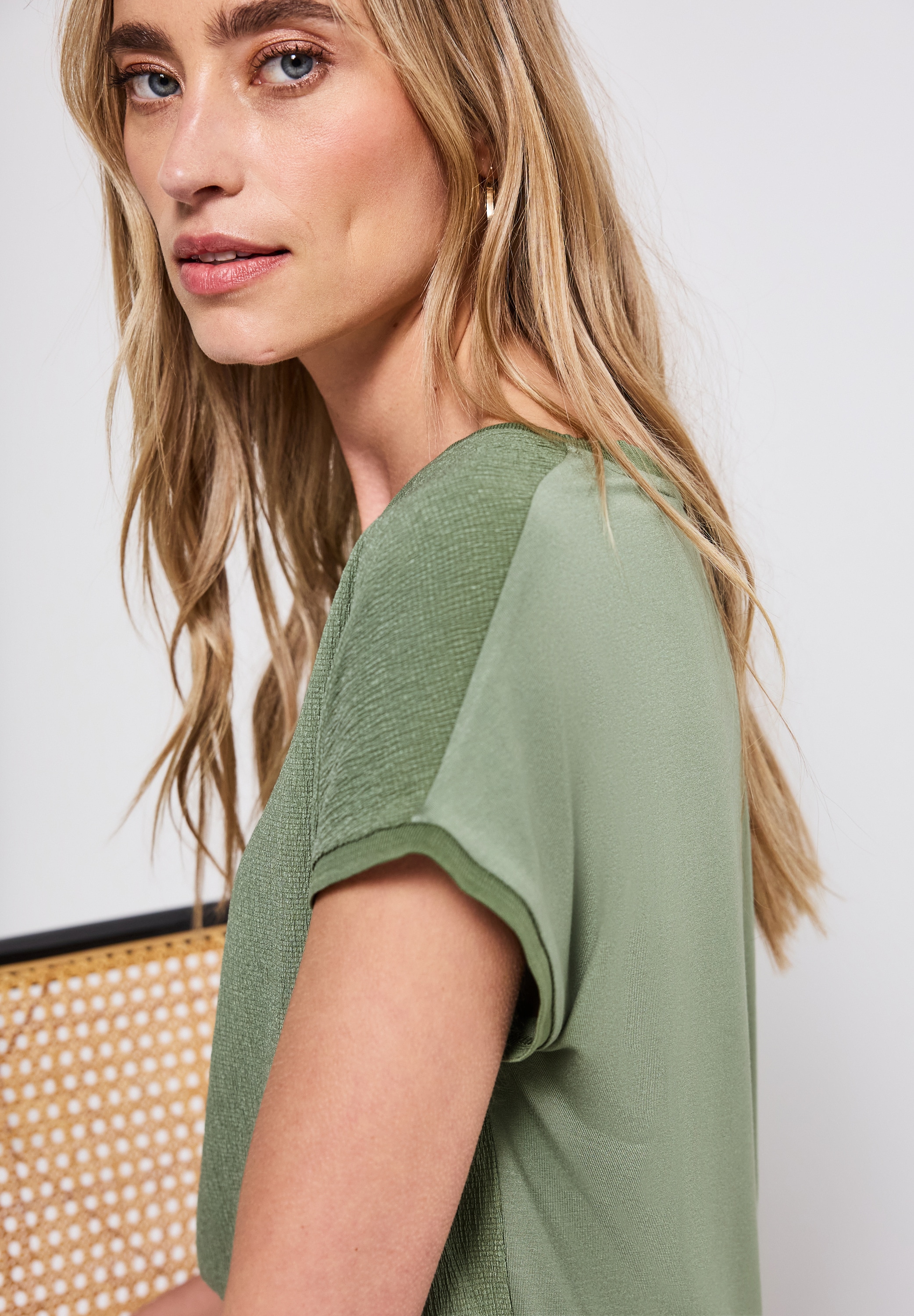 STREET ONE T-Shirt, im Struktur-Mix