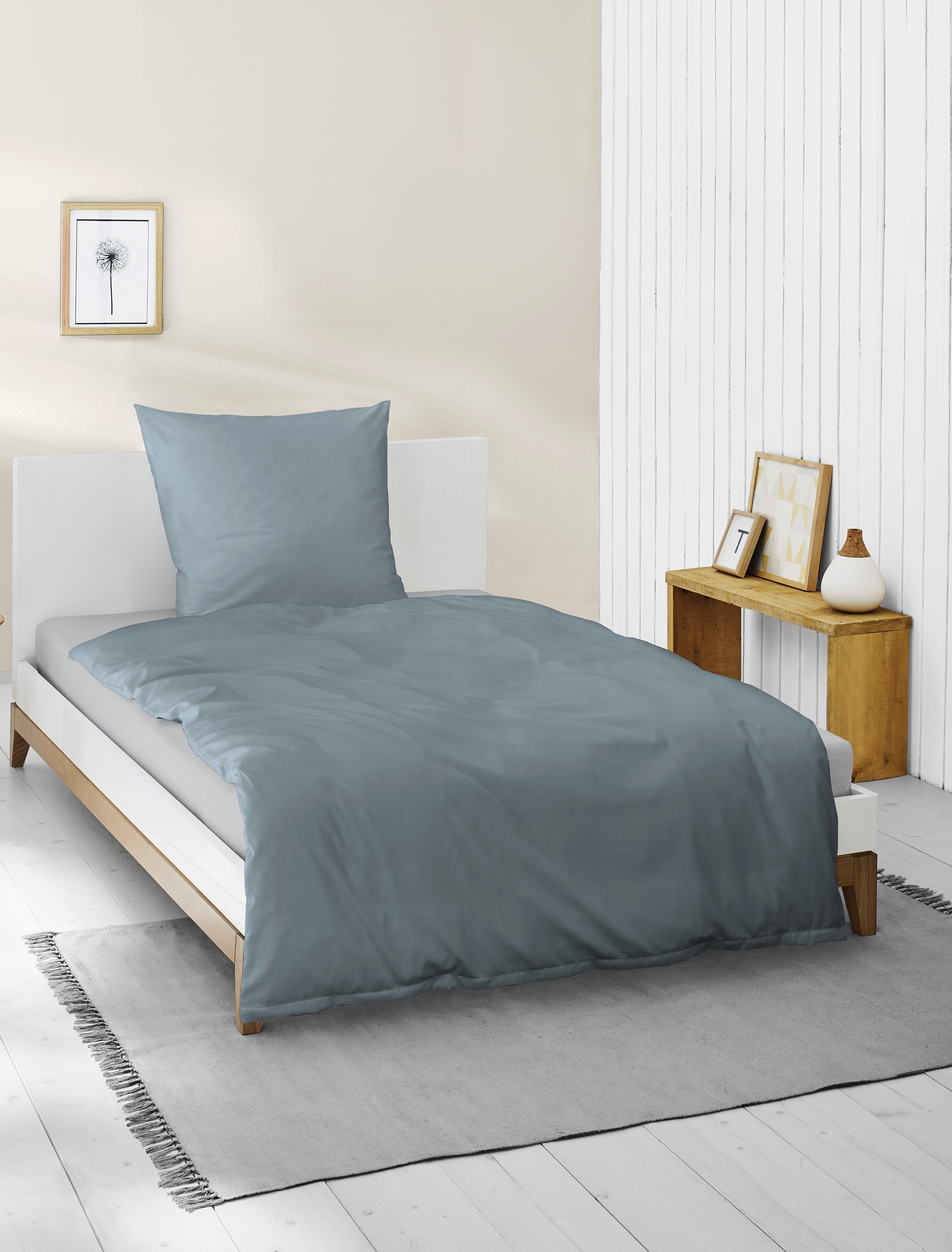 BIERBAUM Bettwäsche »Elegant uni« 2 Stk. Mako-Satin, 100 % Baumwolle, Uni, pflegeleicht