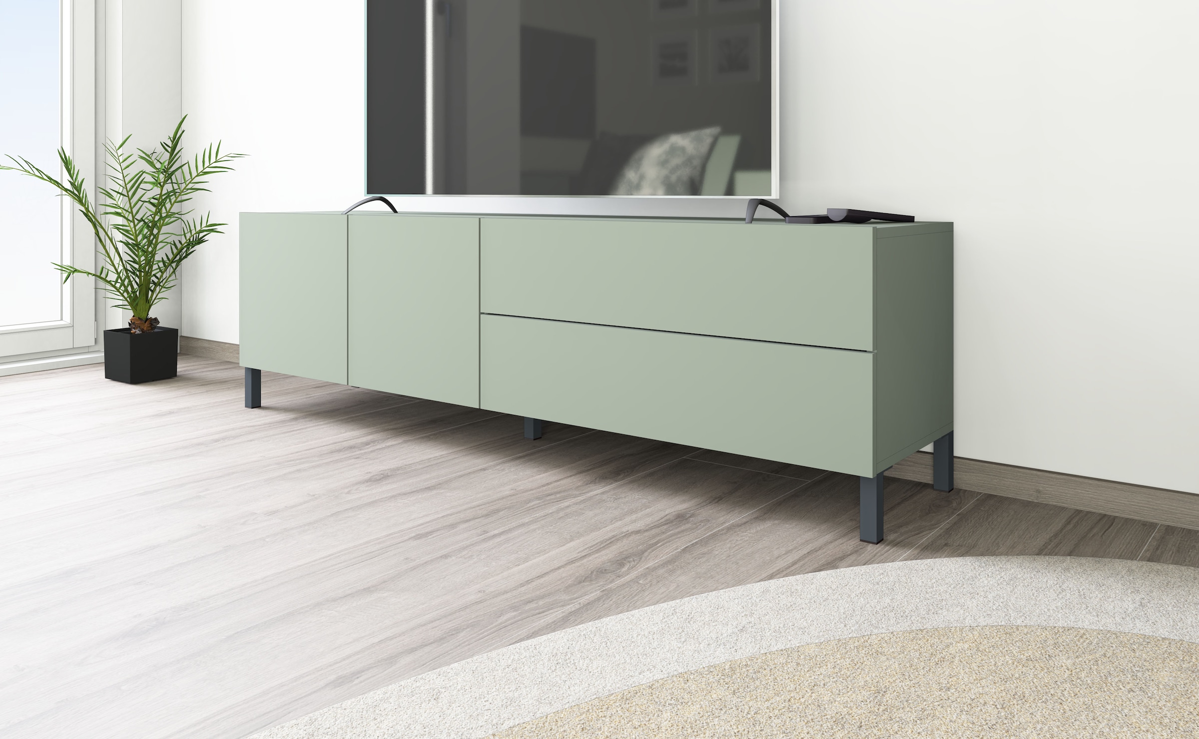 borchardt Möbel Table basse »Sophia, TV-Schrank Breite 152 cm« Metallfüsse, grifflose Optik