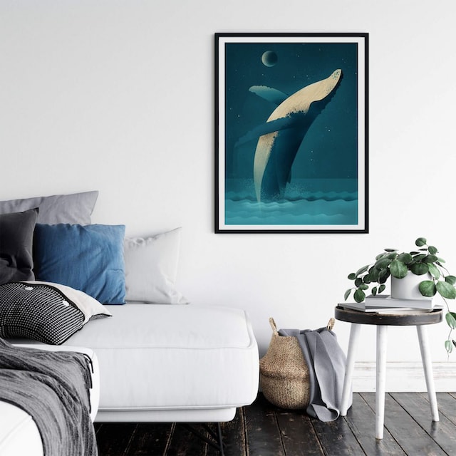 Wall-Art Poster »Humpback Whale«, Schriftzug, (1 St.), Poster, Wandbild,  Bild, Wandposter bequem kaufen