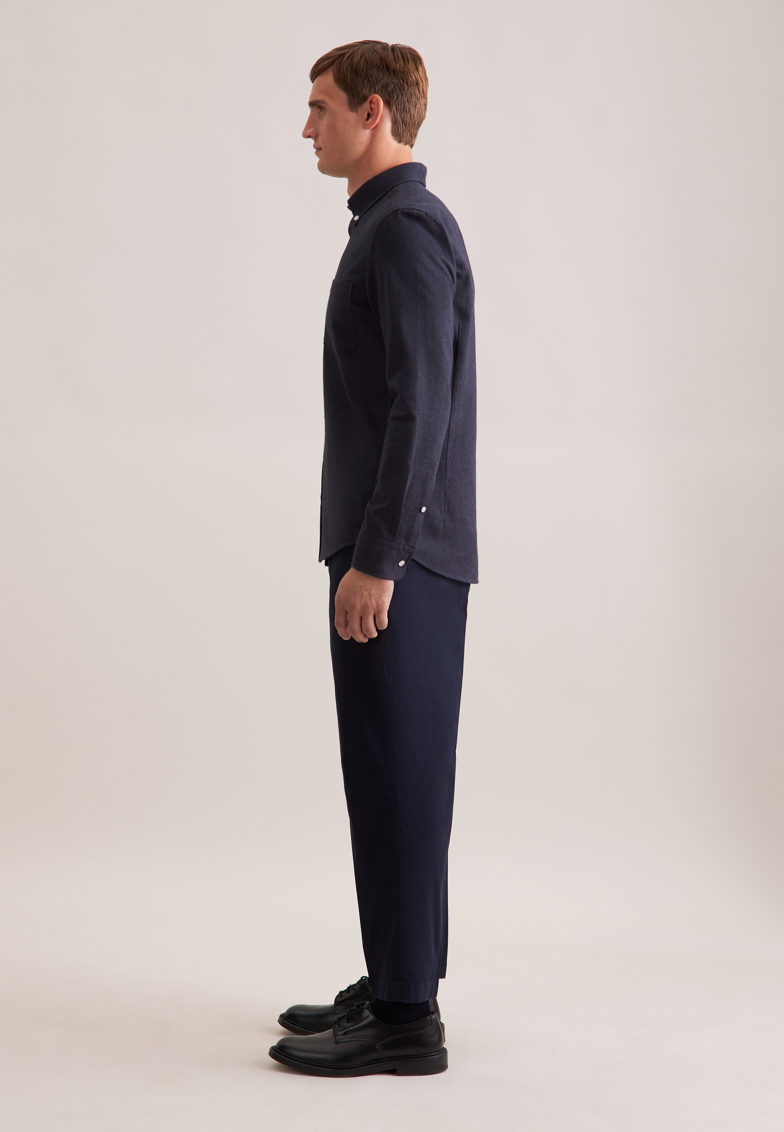 seidensticker Flanellhemd Slim 1/1 Button-Down-Kragen Uni