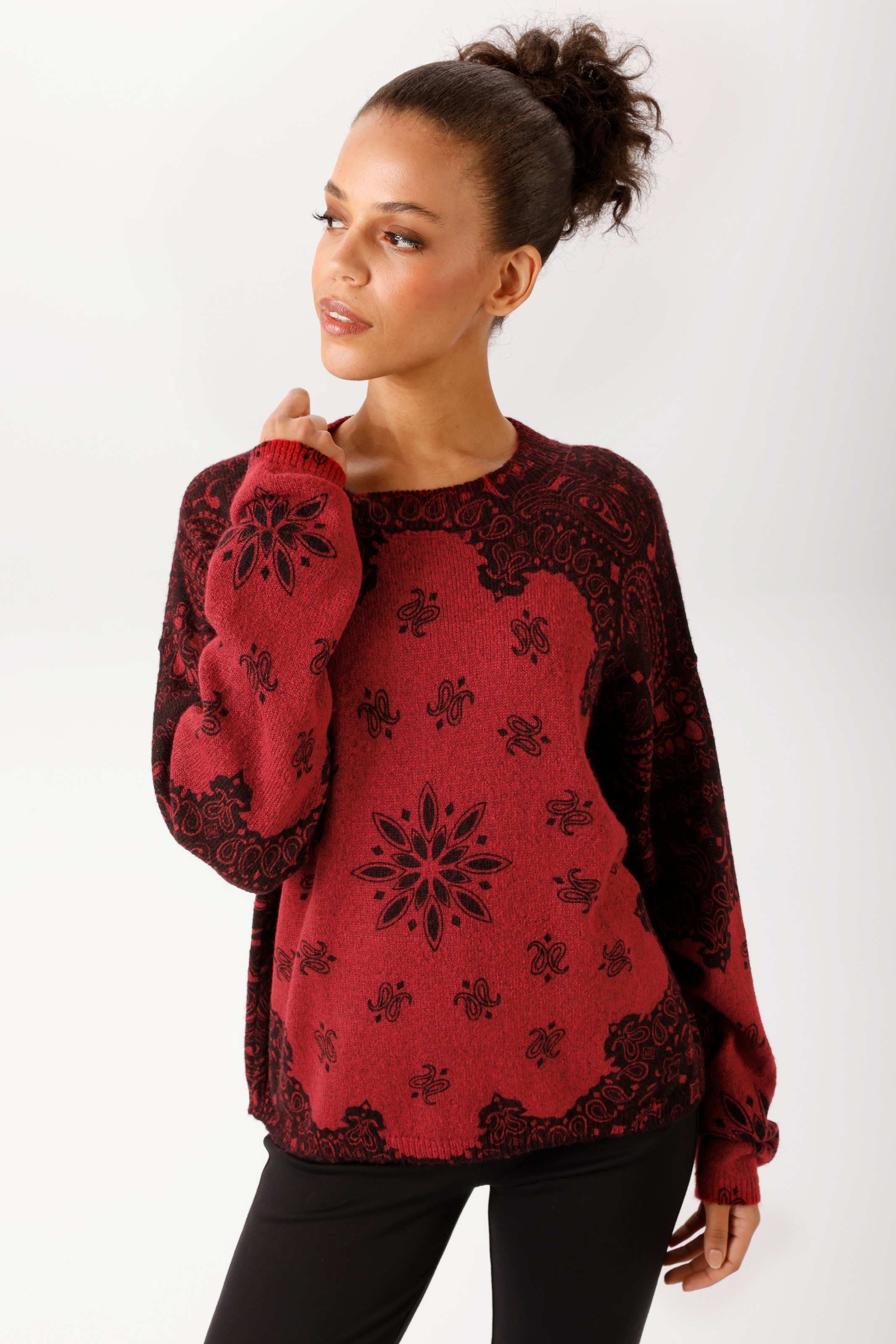 Image of Aniston CASUAL Strickpullover mit fantasievollen Mustern bedruckt - NEUE KOLLEKTION
