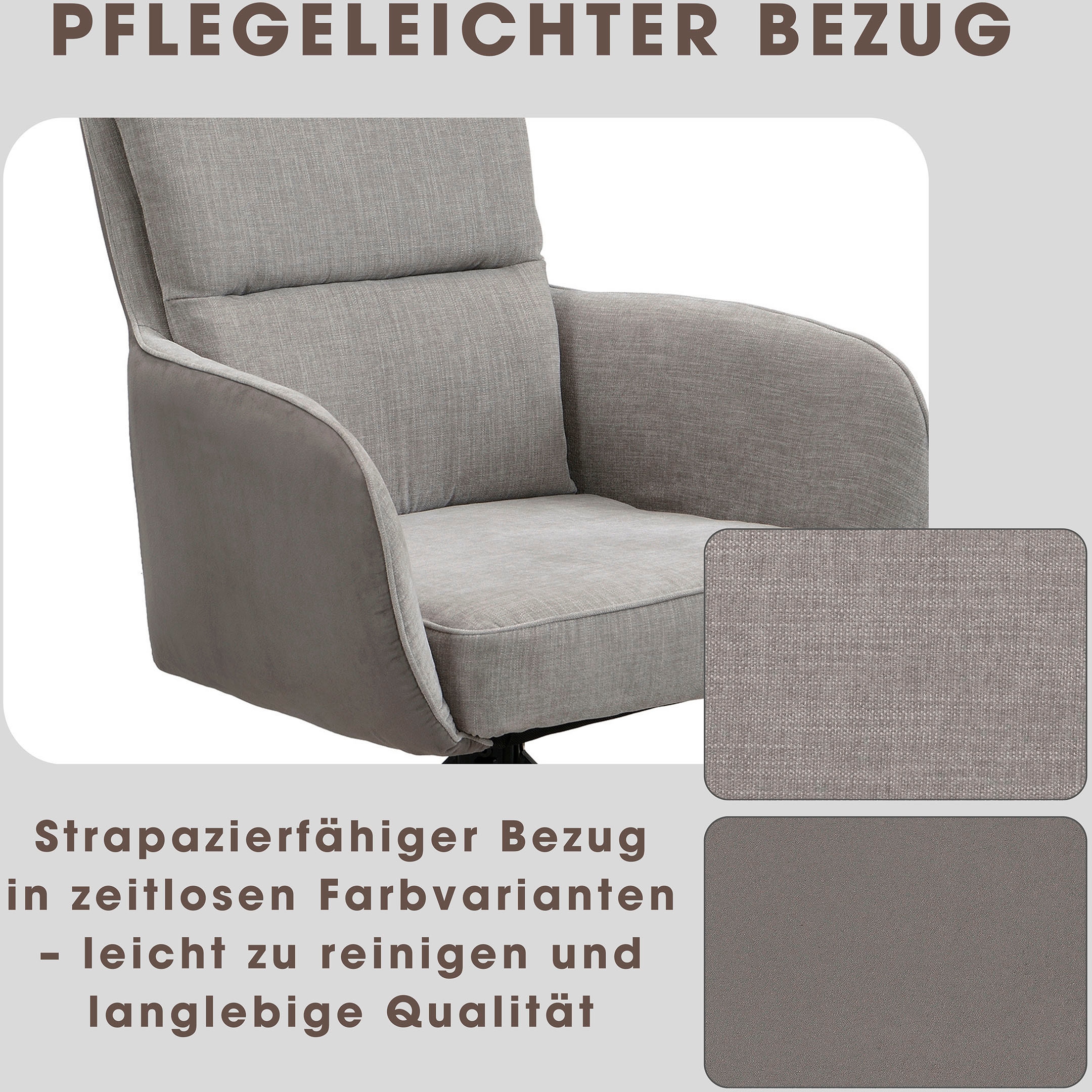byLIVING Chaise de salle à manger »Tino« (Ensemble) 2 cuisPivotant à 360 degrés avec rembourrage à ressorts, housses de qualité