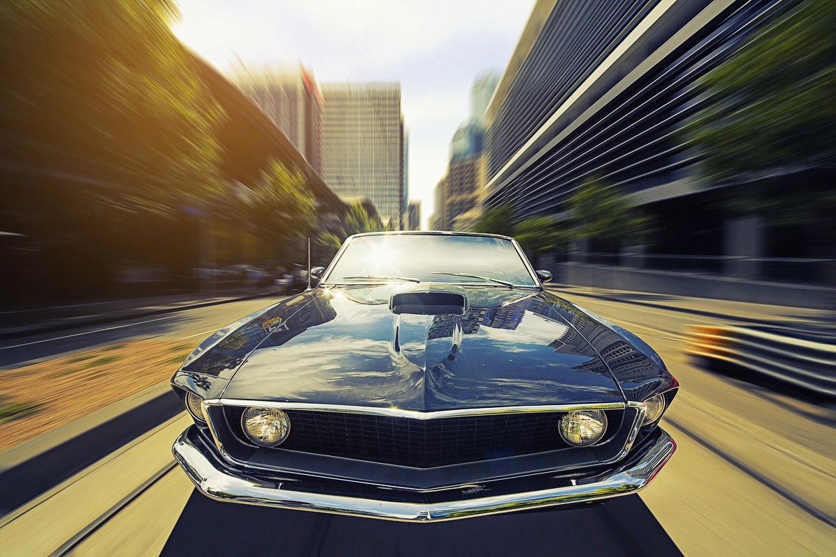 Image of Papermoon Fototapete "OLDTIMER-VINTAGE MUSTANG AUTO VINTAGE CARS RACING DEKO"