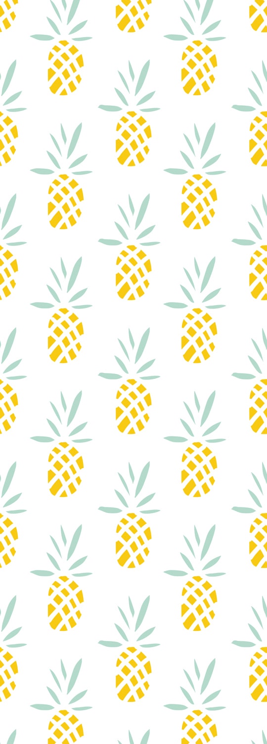 Image of queence Vinyltapete "Golden Ananas" bedruckt tropisch glatt 90x250cm, selbstklebend, kinderleichte Anbringung, Sticker