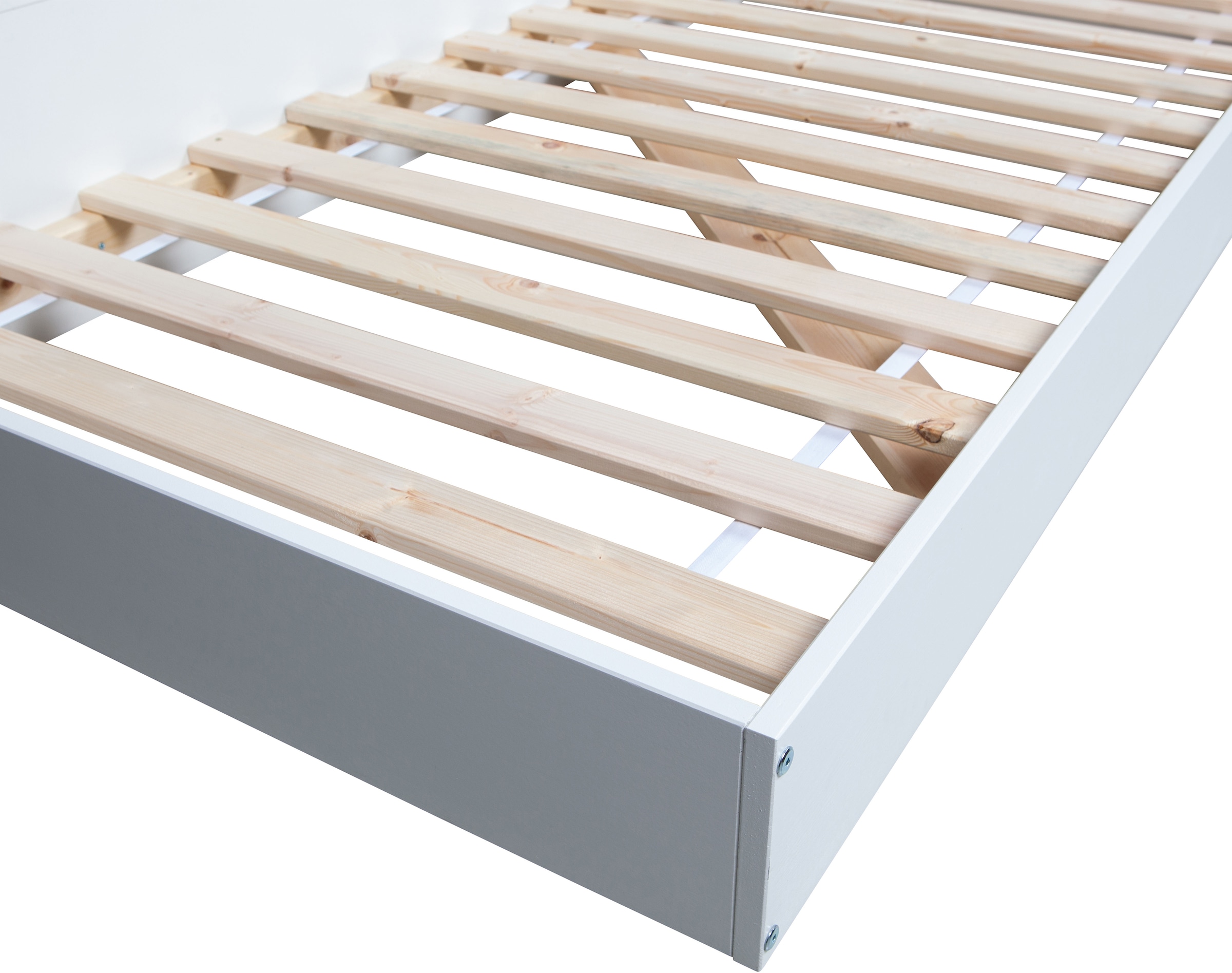 WOOOD Lit de rangement »Connect FSC®-Kiefernholz mit Schiebetür und Stauraum 213x118x60 cm« Facile à monter, dimension du matelas 90x200 cm, entretien facile