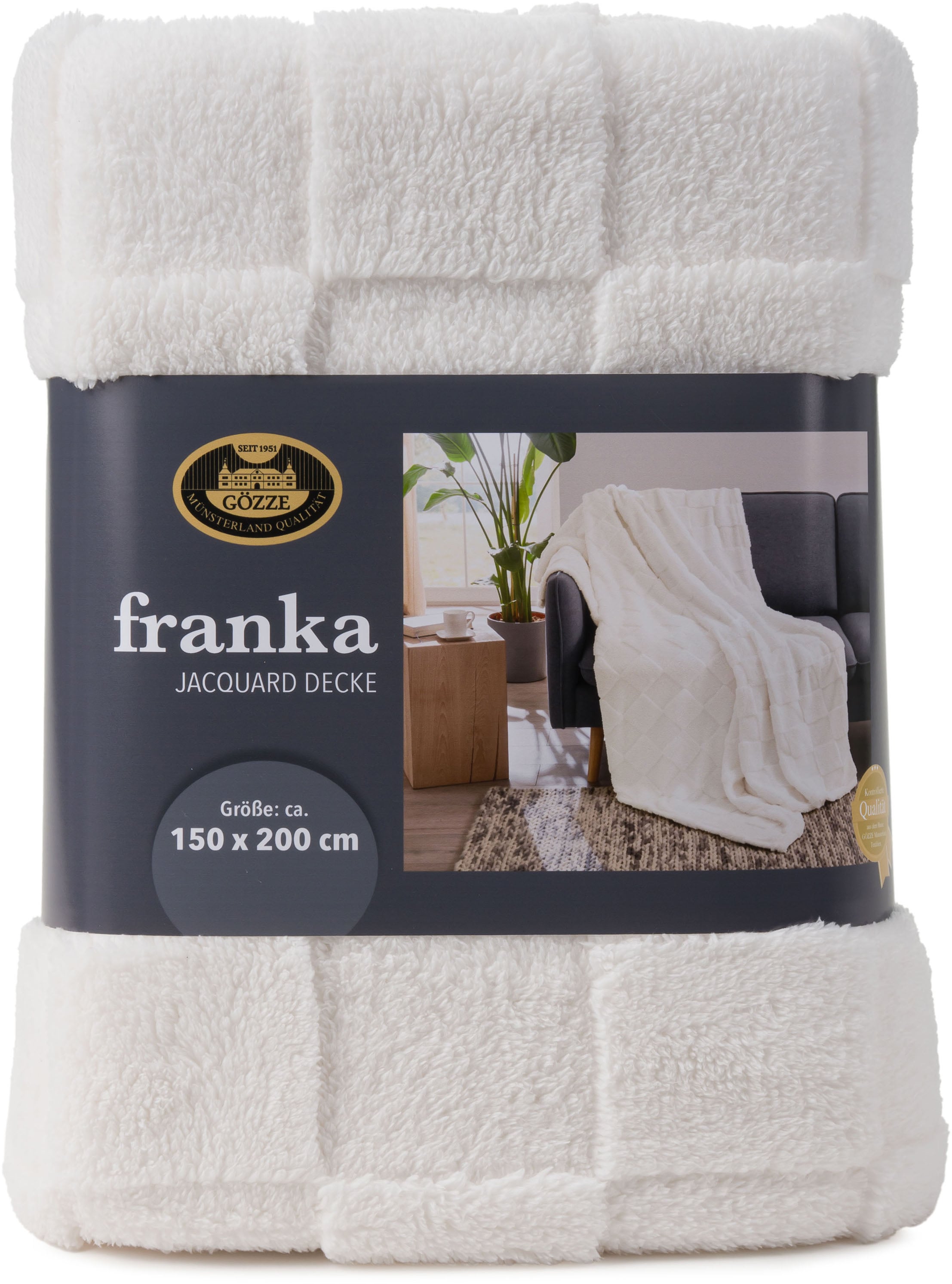 Gözze Couverture d'intérieur »FRANKA Jacquarddecke« im modernen Design, aus 100 % Polyester Mikrofaser, rundum gesäumt