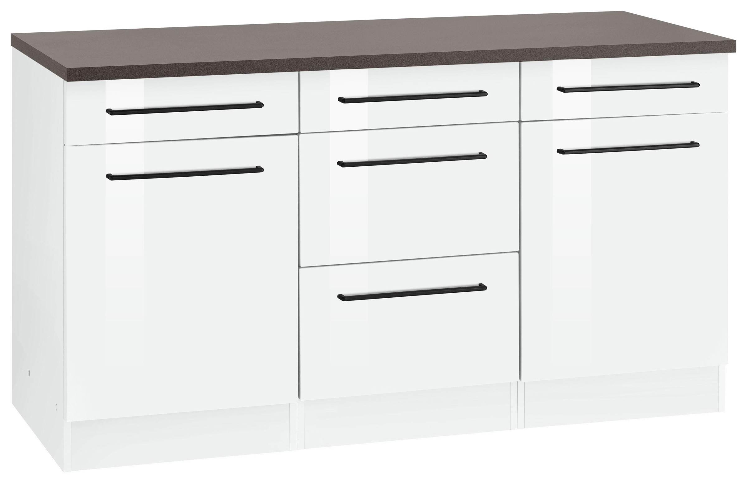 Image of HELD MÖBEL Unterschrank »Tulsa«, 150 cm breit, 2 Türen, 3 Schubkästen, 2 grosse Auszüge für viel Stauraum, auch als Sideboard verwendbar, schwarzer Metallgriff, hochwertige MDF Front bei Ackermann Versand Schweiz