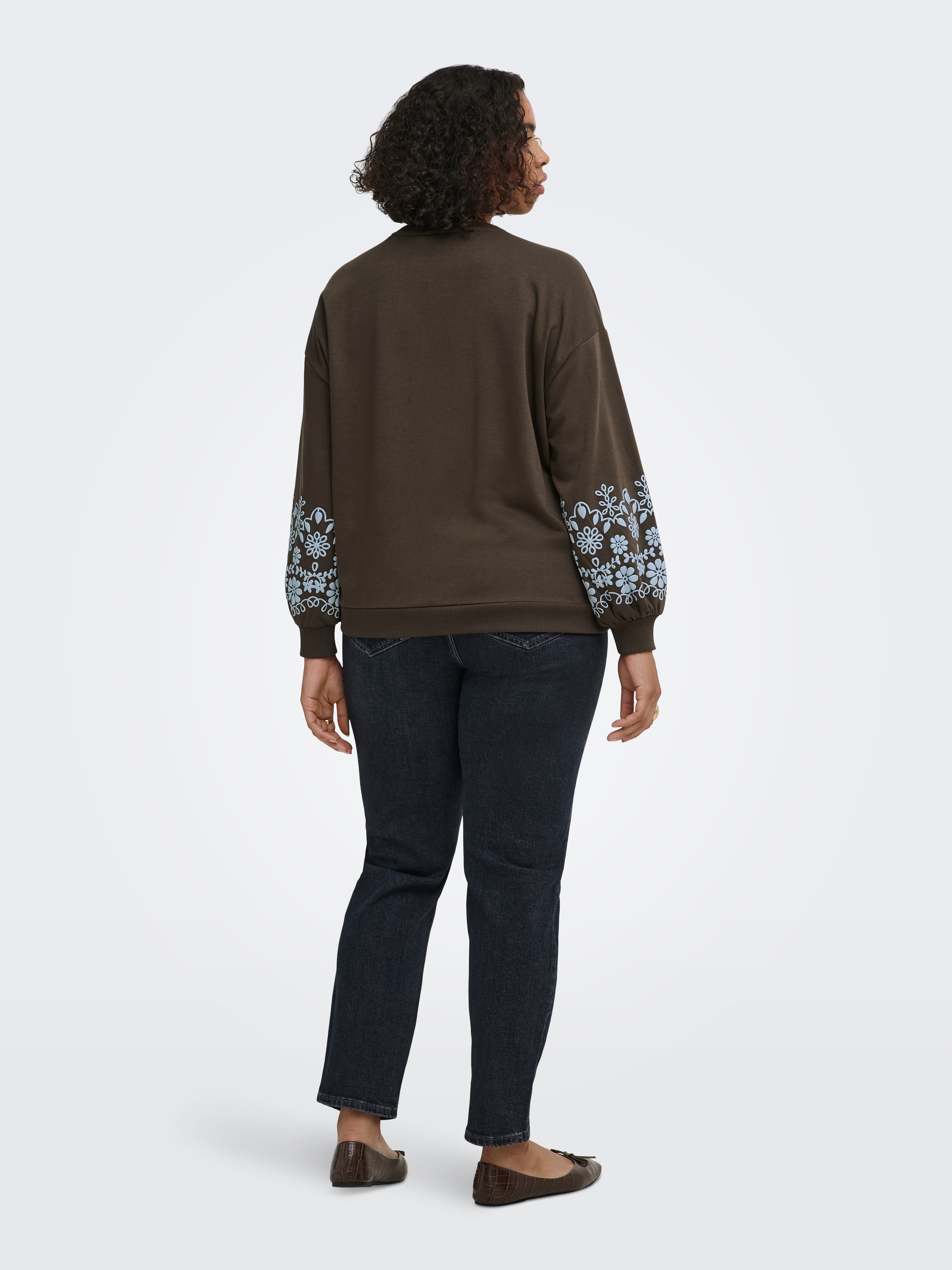 ONLY CARMAKOMA Sweatshirt »CARBROOKE L/S O-NECK PRINT SWT JRS NOOS«, Baumwollmischung, regular fit
