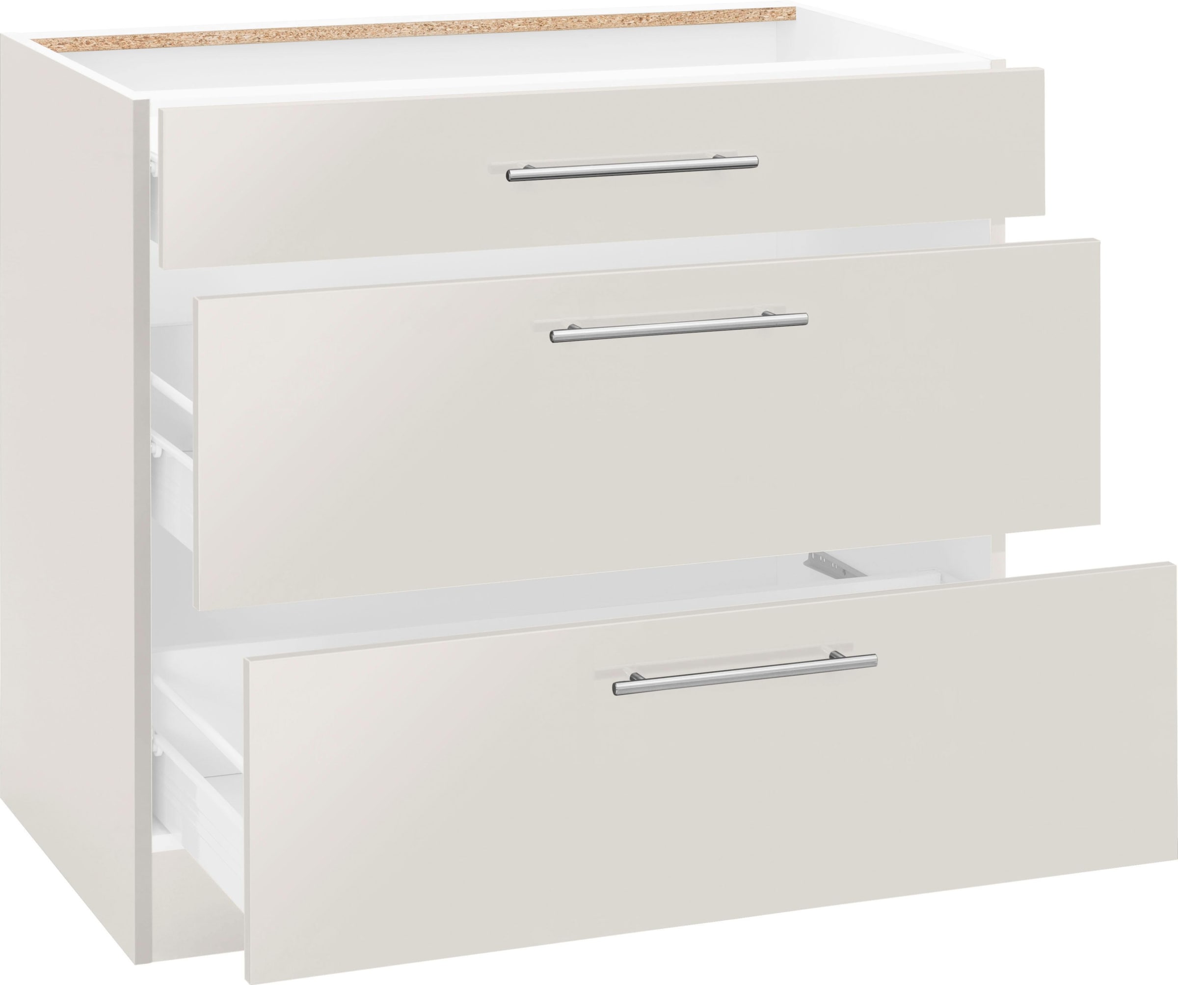 wiho Küchen Unterschrank »Cali«, 90 cm breit, mit 2 grossen Auszügen ohne Arbeitsplatte