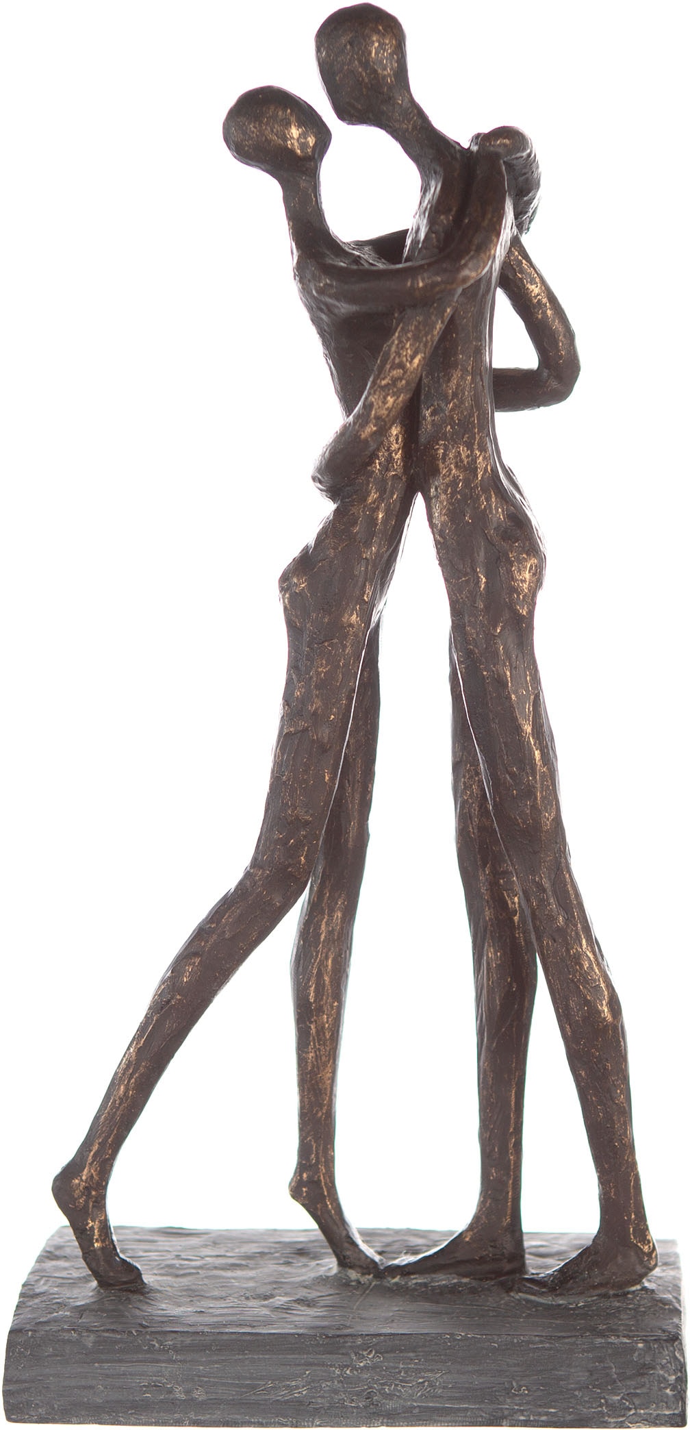 Casablanca by Gilde Dekofigur »Skulptur kaufen mit Pärchen, Dekoobjekt, bronzefarben/grau«, 32 Spruchanhänger, Wohnzimmer Höhe cm, Cuddle