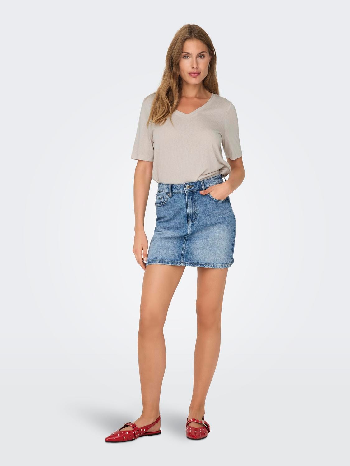 ONLY Kurzarmshirt »ONLELISE S/S V-NECK TOP JRS NOOS«
