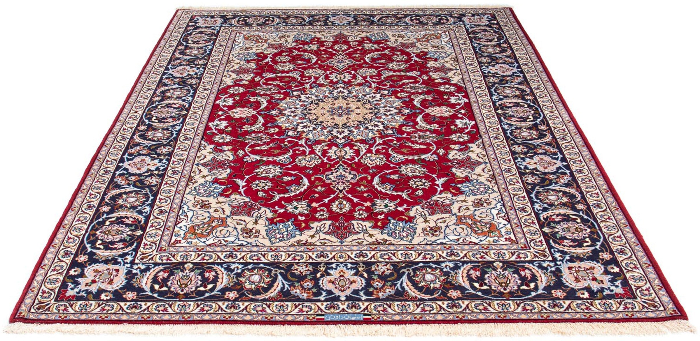 Image of morgenland Orientteppich »Perser - Isfahan - Premium - 227 x 164 cm - dunkelrot«, rechteckig, 6 mm Höhe, Wohnzimmer, Handgeknüpft, Einzelstück mit Zertifikat bei Ackermann Versand Schweiz
