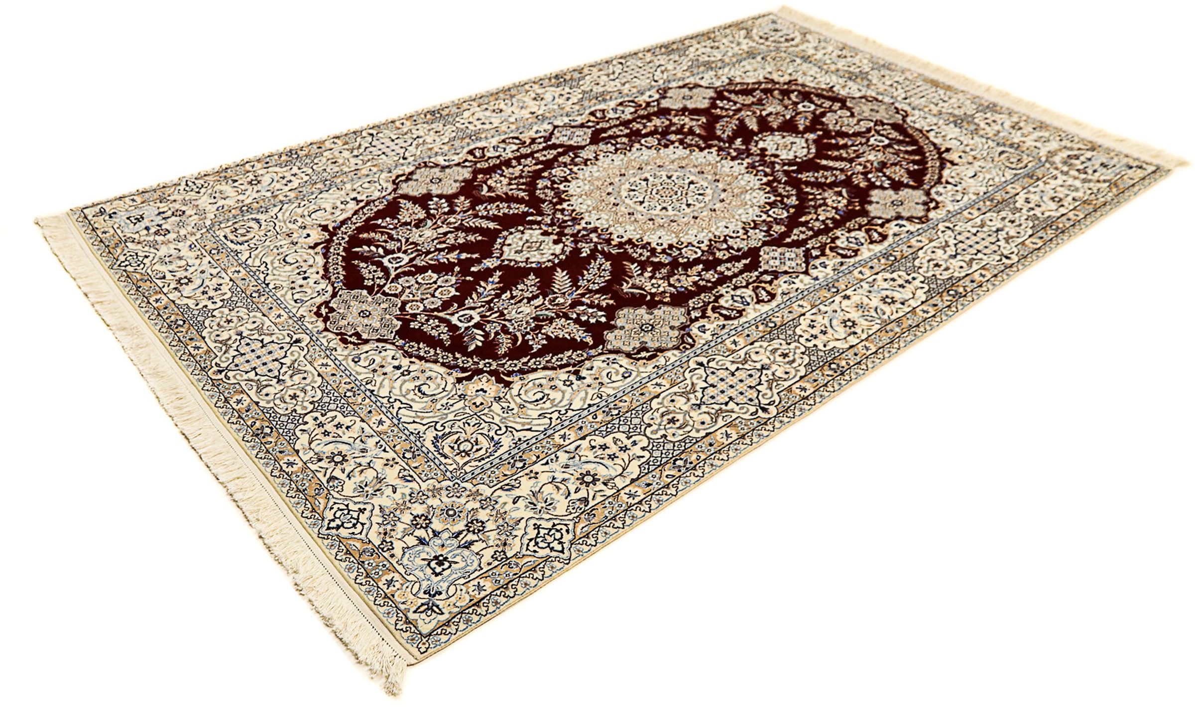 Image of morgenland Orientteppich »Perser - Nain - Premium - 245 x 151 cm - dunkelblau«, rechteckig, 6 mm Höhe, Wohnzimmer, Handgeknüpft, Einzelstück mit Zertifikat bei Ackermann Versand Schweiz