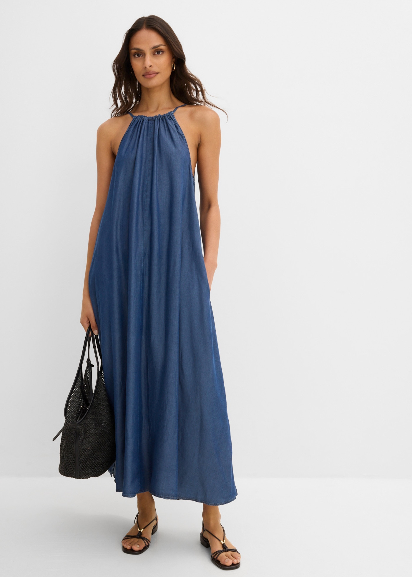 bonprix Robe en jean »Jeanskleid aus fliessendem Lyocell« für lässigen Look, aus Lyocell (TENCEL™), in A-Linie