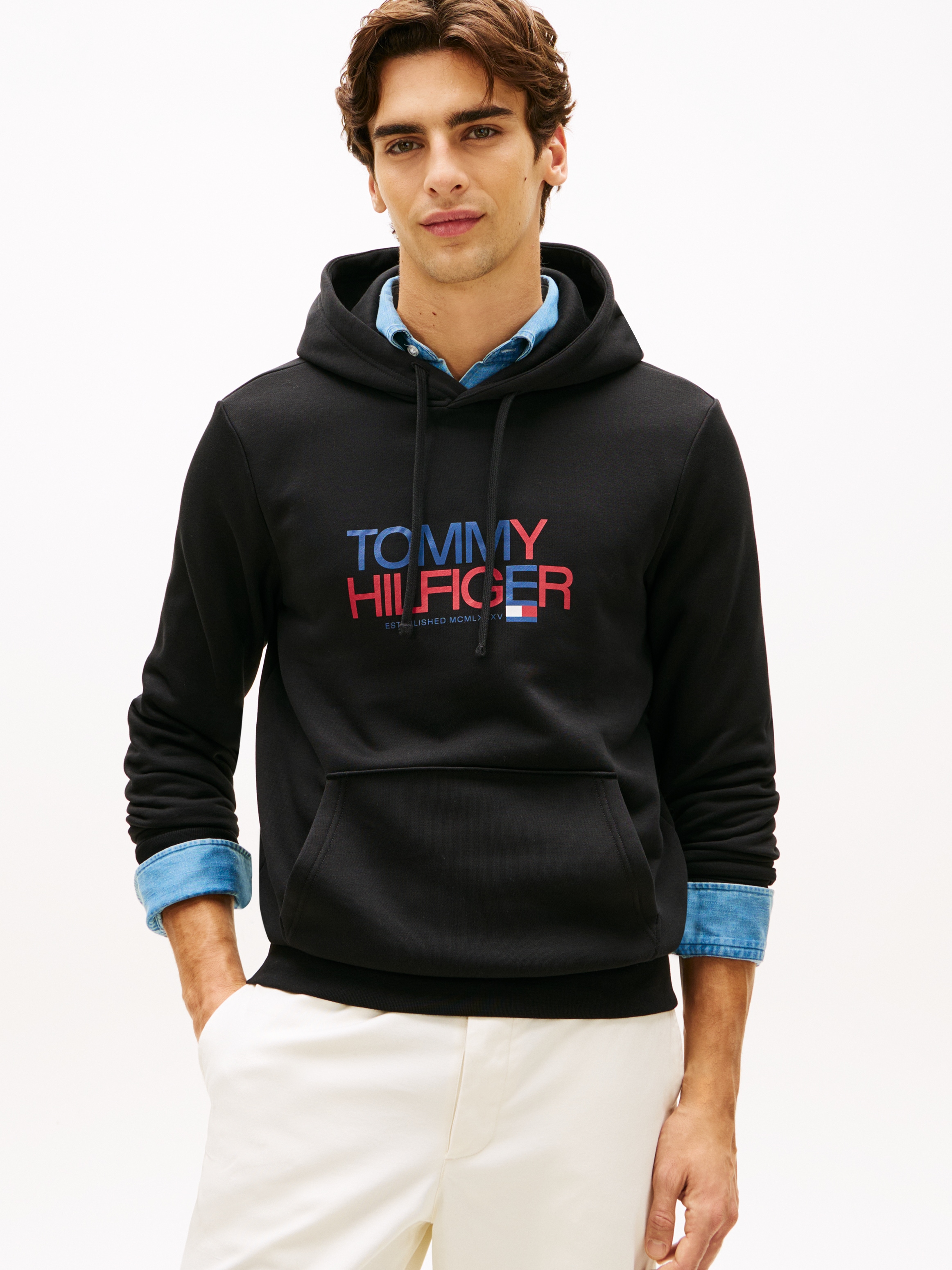 Tommy Hilfiger Kapuzensweatshirt »BRAND LOVE BIG TEXT«, Regular fit mit Kapuze
