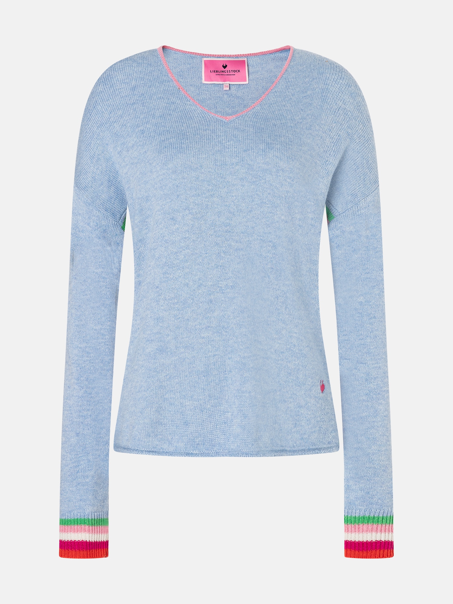 Lieblingsstück Strickpullover »MaraL« mit V-Ausschnitt, gestickte Details