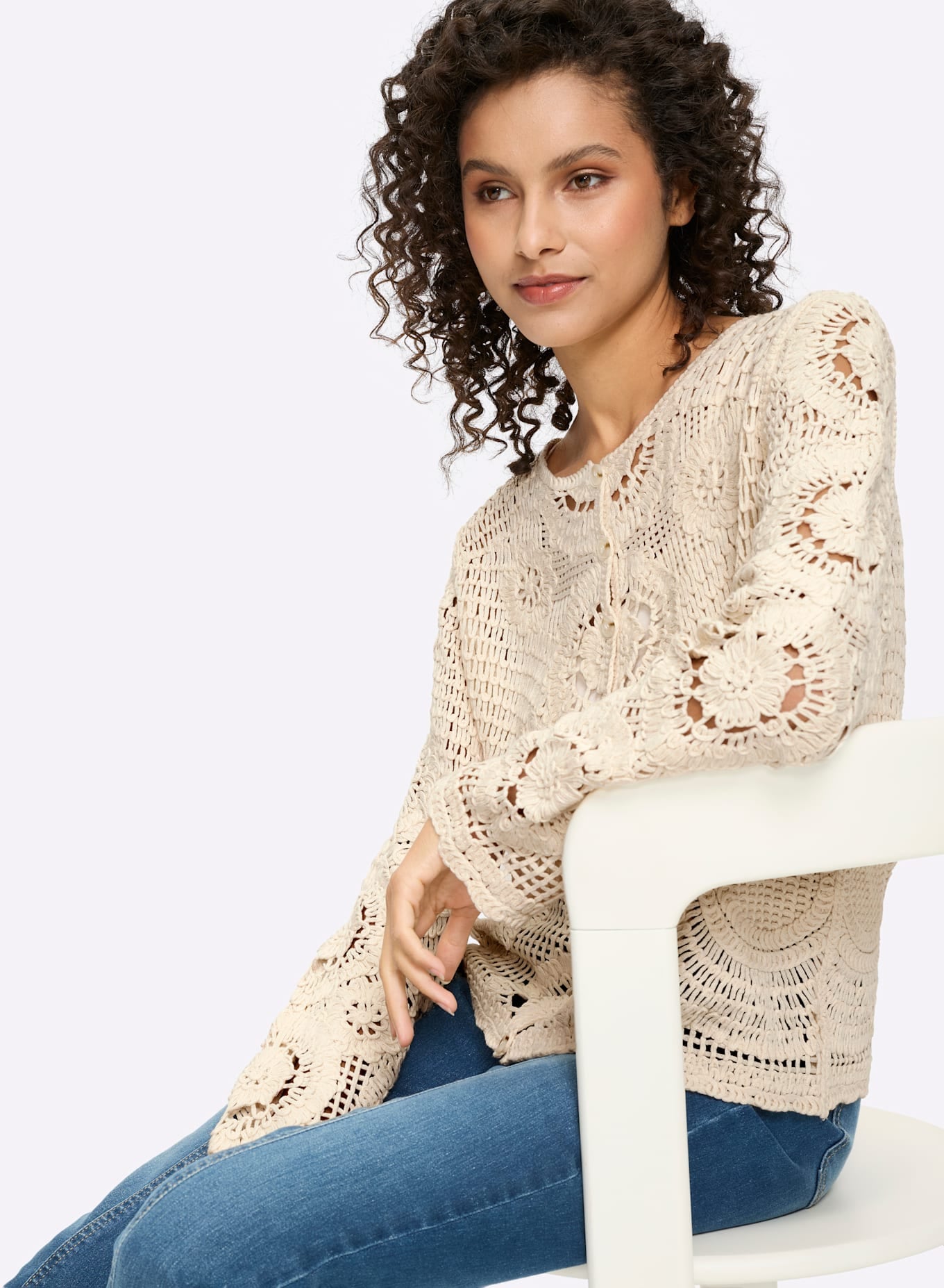 heine Ajourstrickjacke