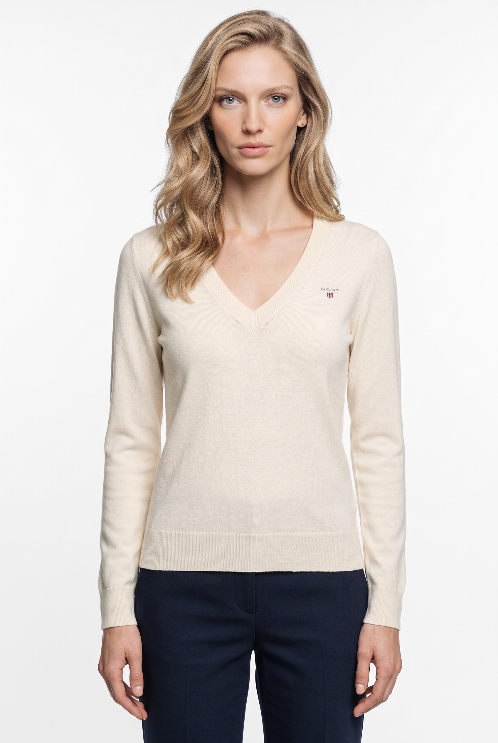 Image of Gant Strickpullover "WOOL COTTON V-NECK"