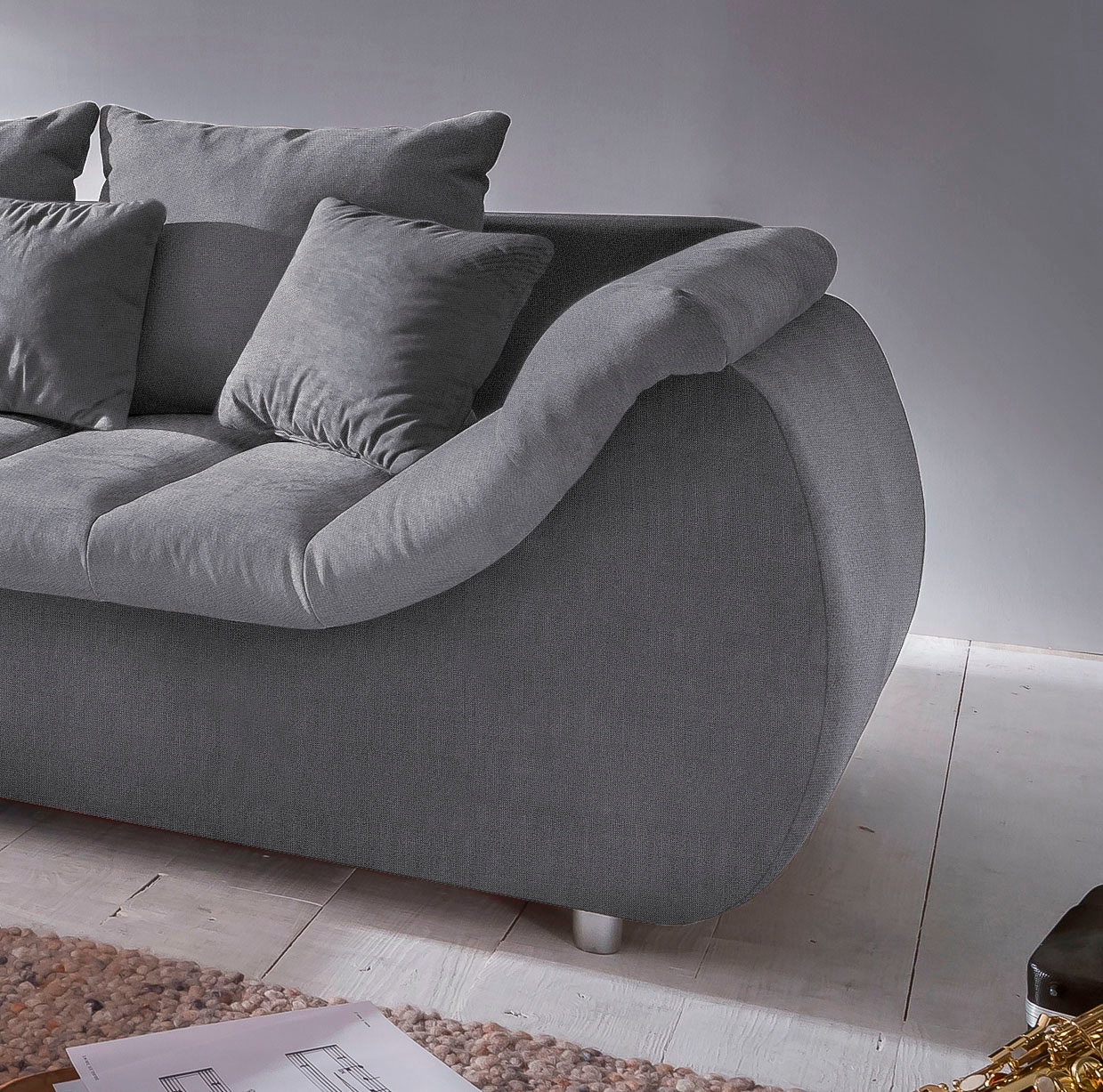 INOSIGN Ecksofa »Imola elegant und bequem, aktuelle Steppung im Sitz, L-Form«, wahlweise mit Bettfunktion