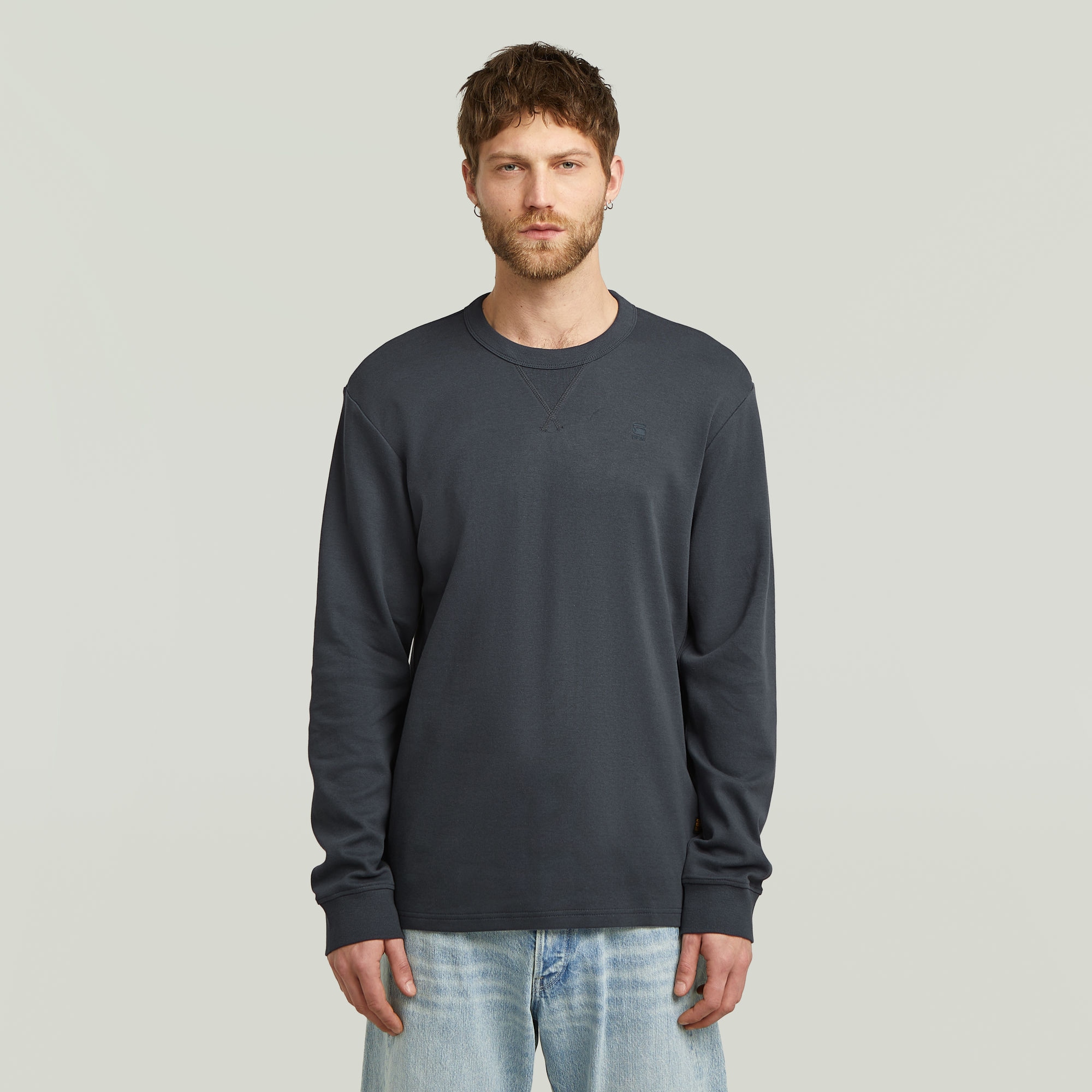 Image of G-STAR Longsleeve "Nifous R" mit geripptem Einsatz vorne