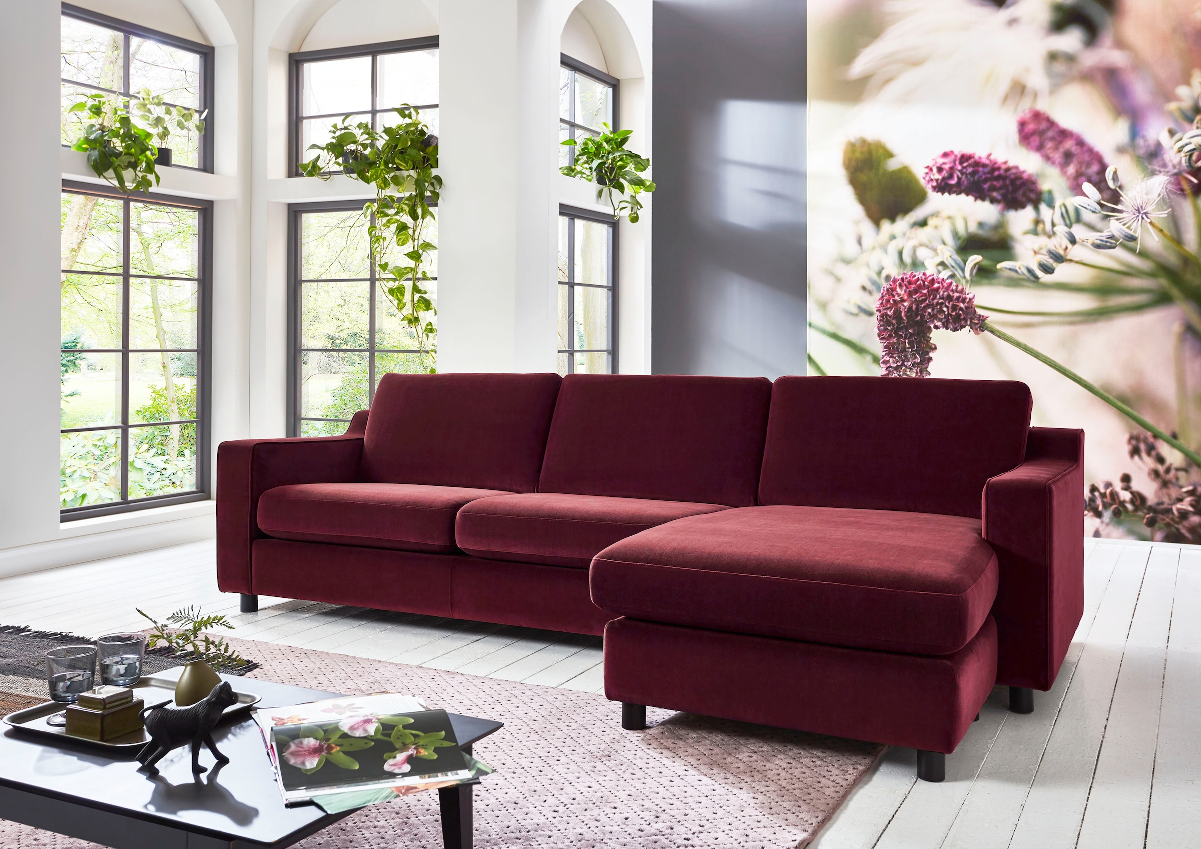 Image of ATLANTIC home collection Ecksofa "Luka L-Form" pflegeleichter Samtvelours