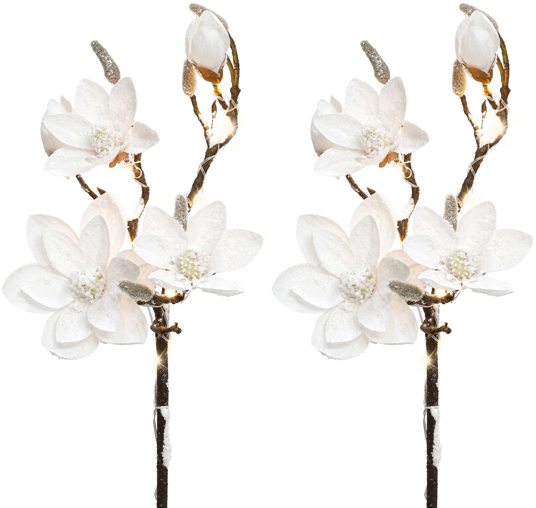 Image of Creativ deco LED Dekolicht, 2 St., Magnolie, 2er Set, mit 13 LEDs + beschneiter Optik, batteriebetrieben bei Ackermann Versand Schweiz