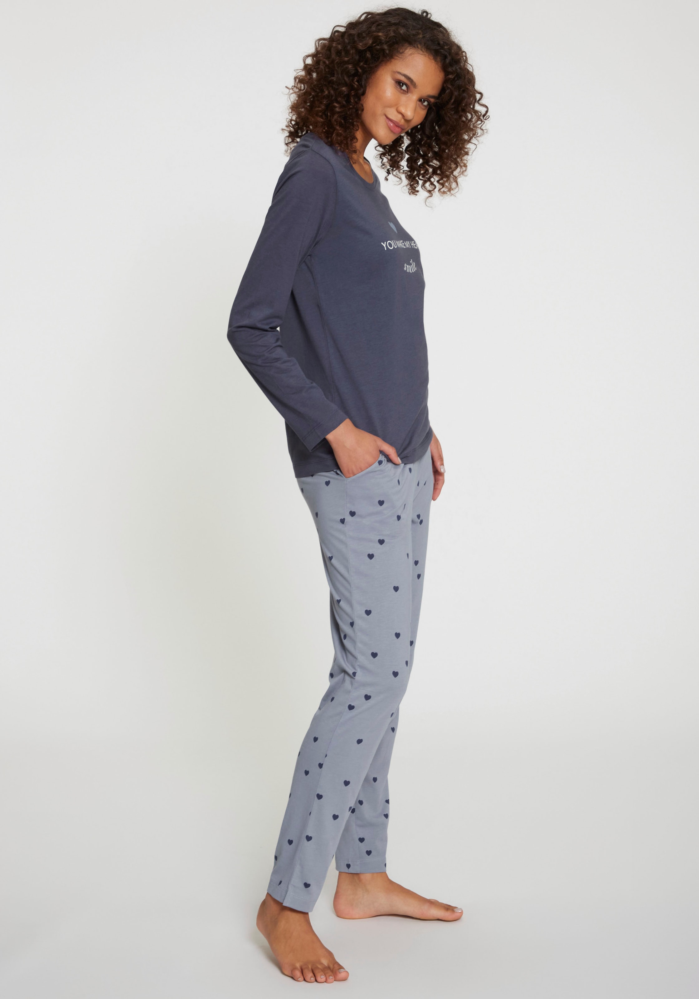 Vivance Dreams Pyjama 2 pièces mit süssem Schrift-Aufdruck