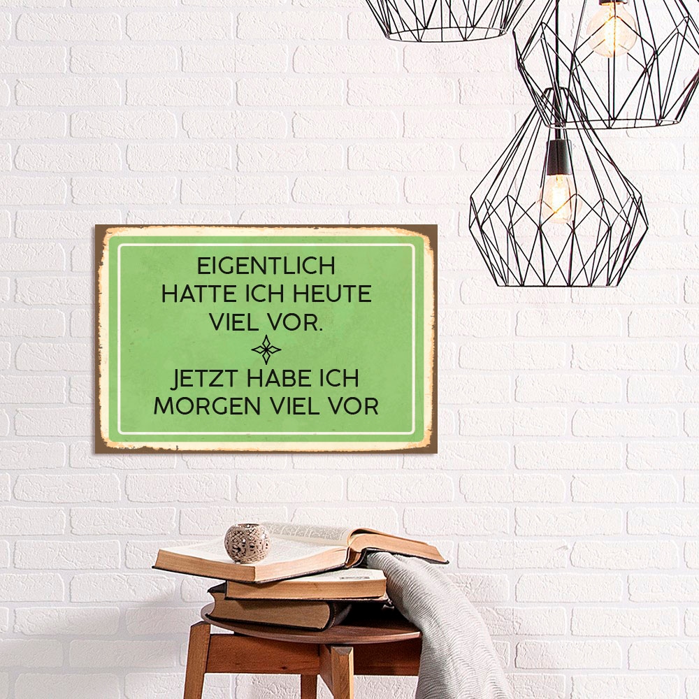 Image of queence Metallbild "Viel vor" Schriftzug Schriftzüge Sprüche Sprüche & Texte 1 Stk. tlg. Stahlschilder