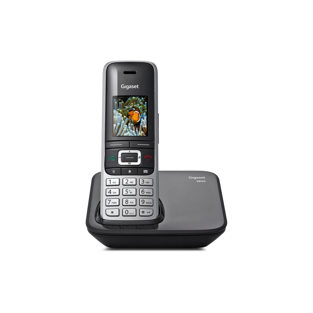 Gigaset Schnurloses DECT-Telefon »S850 Anthrazit Silberfarben«