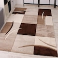 Paco Home Teppich »Diamond 665«, rechteckig, 17 mm Höhe, Kurzflor, Karo Muster, 3D-Design, ideal im Wohnzimmer & Schlafzimmer