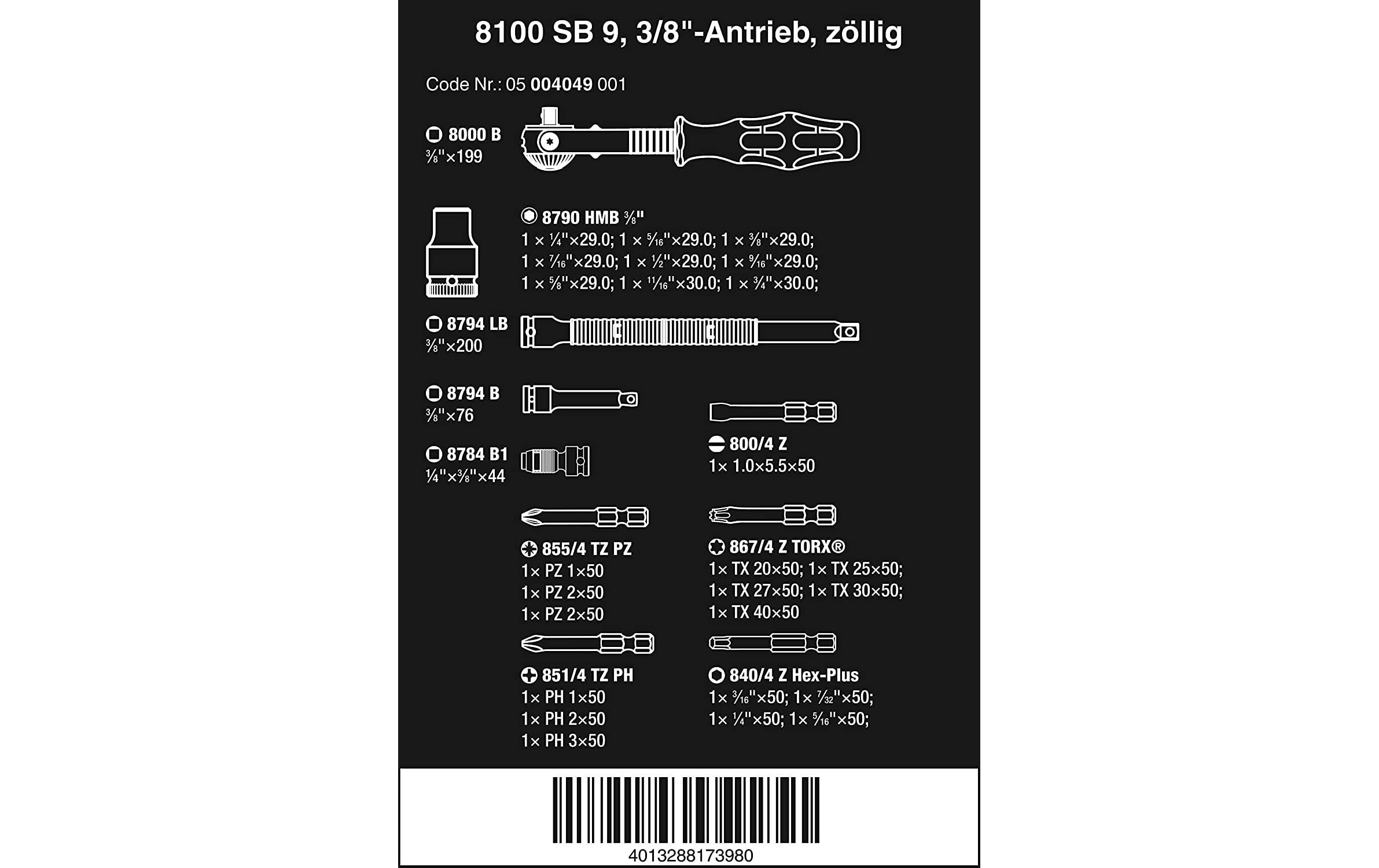 Wera Ratsche »8100 SB 9 Zyklop«, (29 St.)