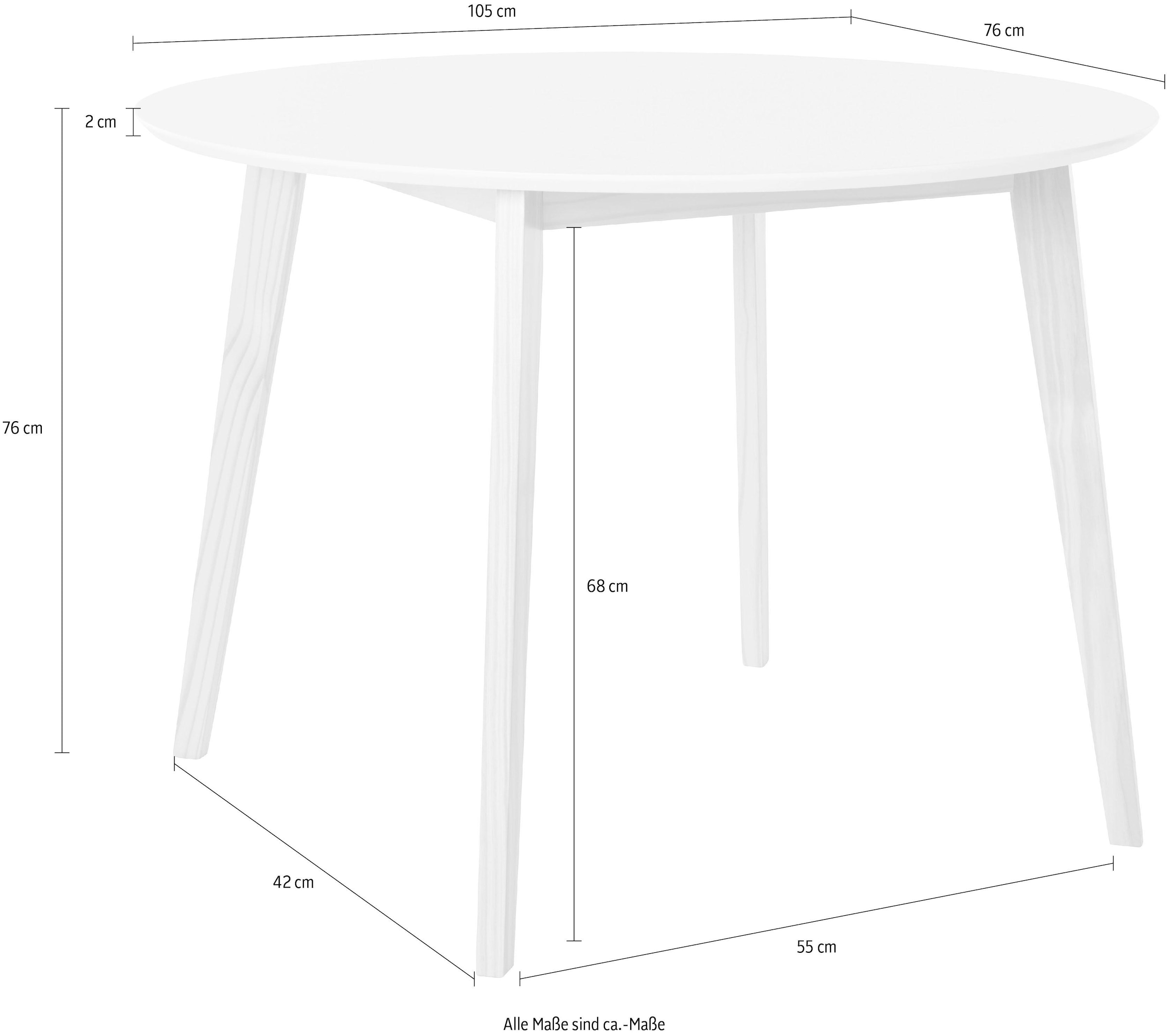»Cody«, Farbvarianten runde MDF-Tischplatte, versandkostenfrei auf aus Beine Massivholz, INOSIGN in 2 Esstisch