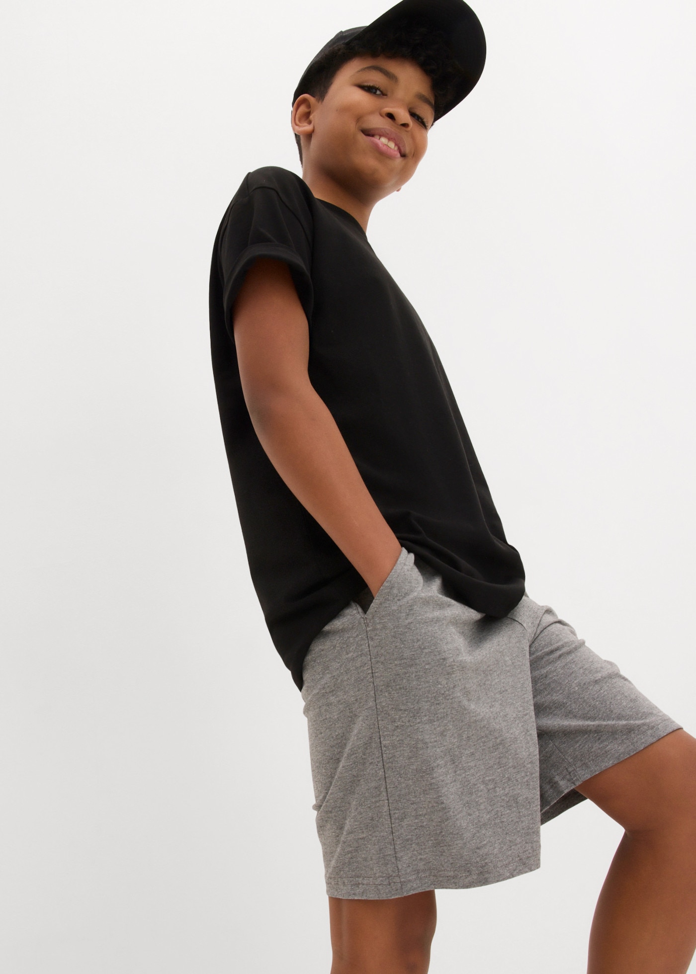 bonprix Short  avec cordon de serrage, jersey facile d'entretien, coupe regular fit, lot de 2