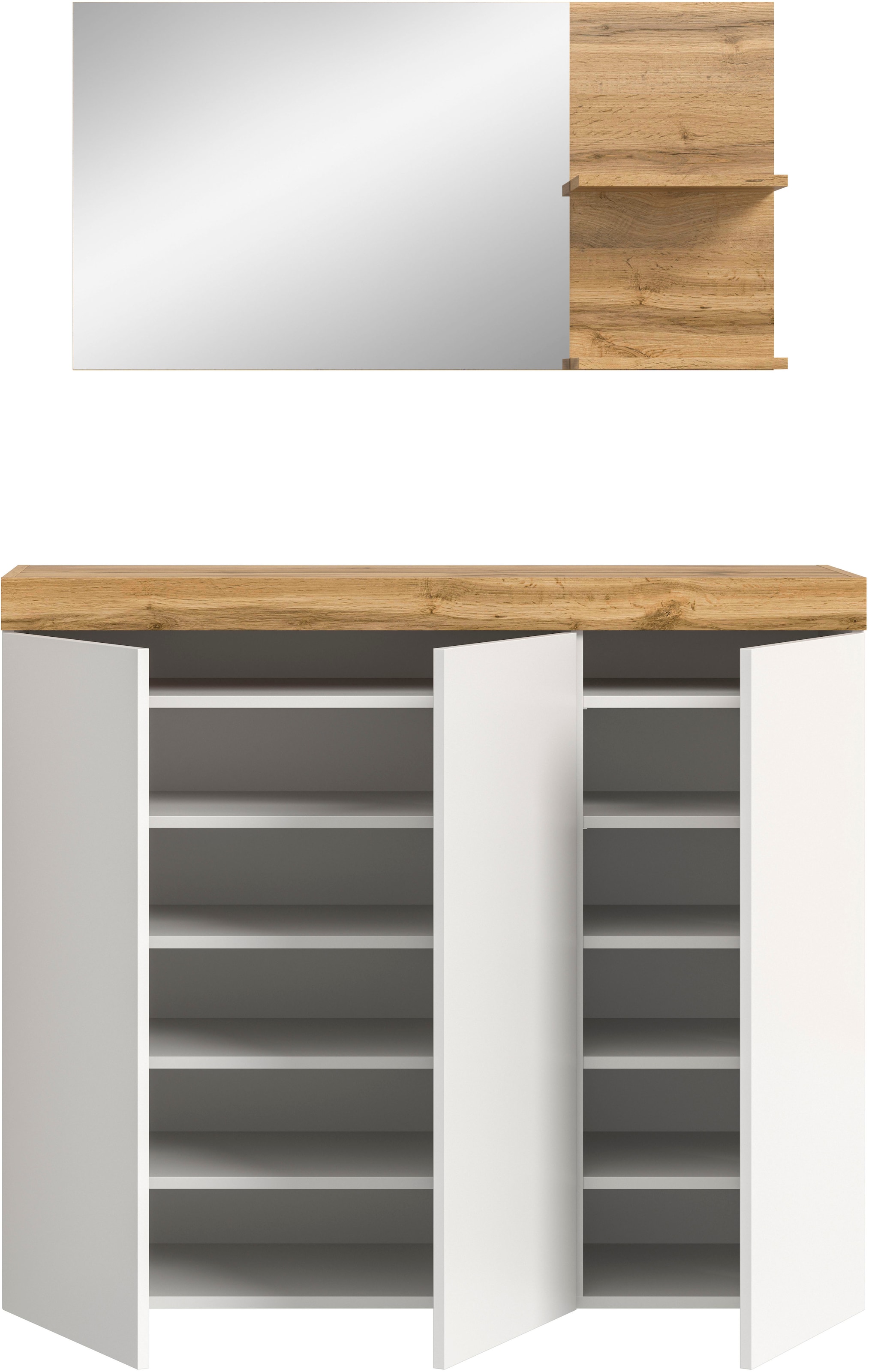 GOODproduct Ensemble de vestiaires »MAMBO, TOPSELLER!, 2-teilige Kombination, stehend & hängend montierbar« bestehend aus: Kommode, Spiegel, 2 cuis tlg.