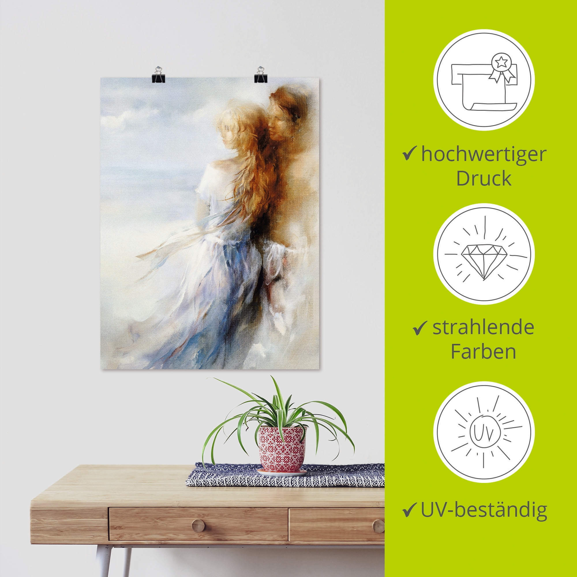 Artland Wandbild »Zusammen« Paar 1 Stk. tlg. als Leinwandbild, Poster in verschied. Grössen