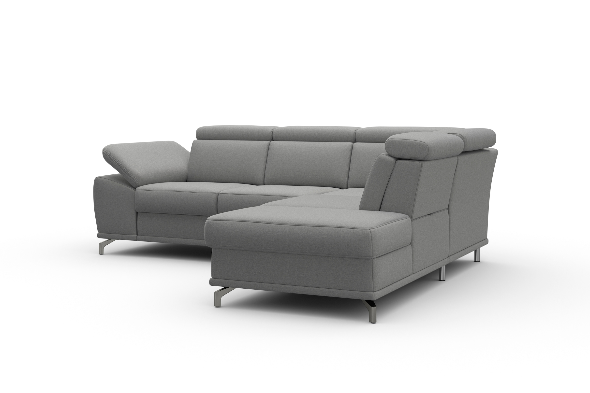 sit&more Ecksofa »Cabrio L-Form, mit Sitztiefenverstellung, Arm- und Kopfteilverstellung«, 3 Nierenkissen, Federkern, optional Bettfunktion und Stauraum