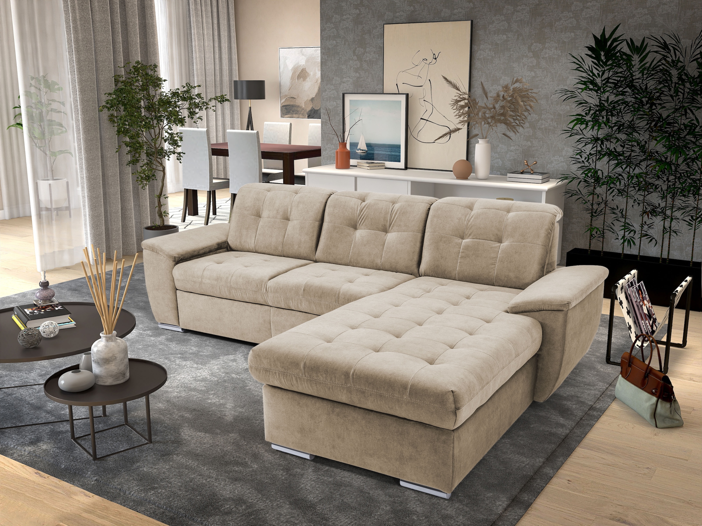 Image of exxpo - sofa fashion Ecksofa "Derby Inkl. Kopfteilverstellung, wahlw. Bett & Bettkasten, L-Form" EXTRA an Komfort zum Relaxen, Entspannen und Wohlfühlen