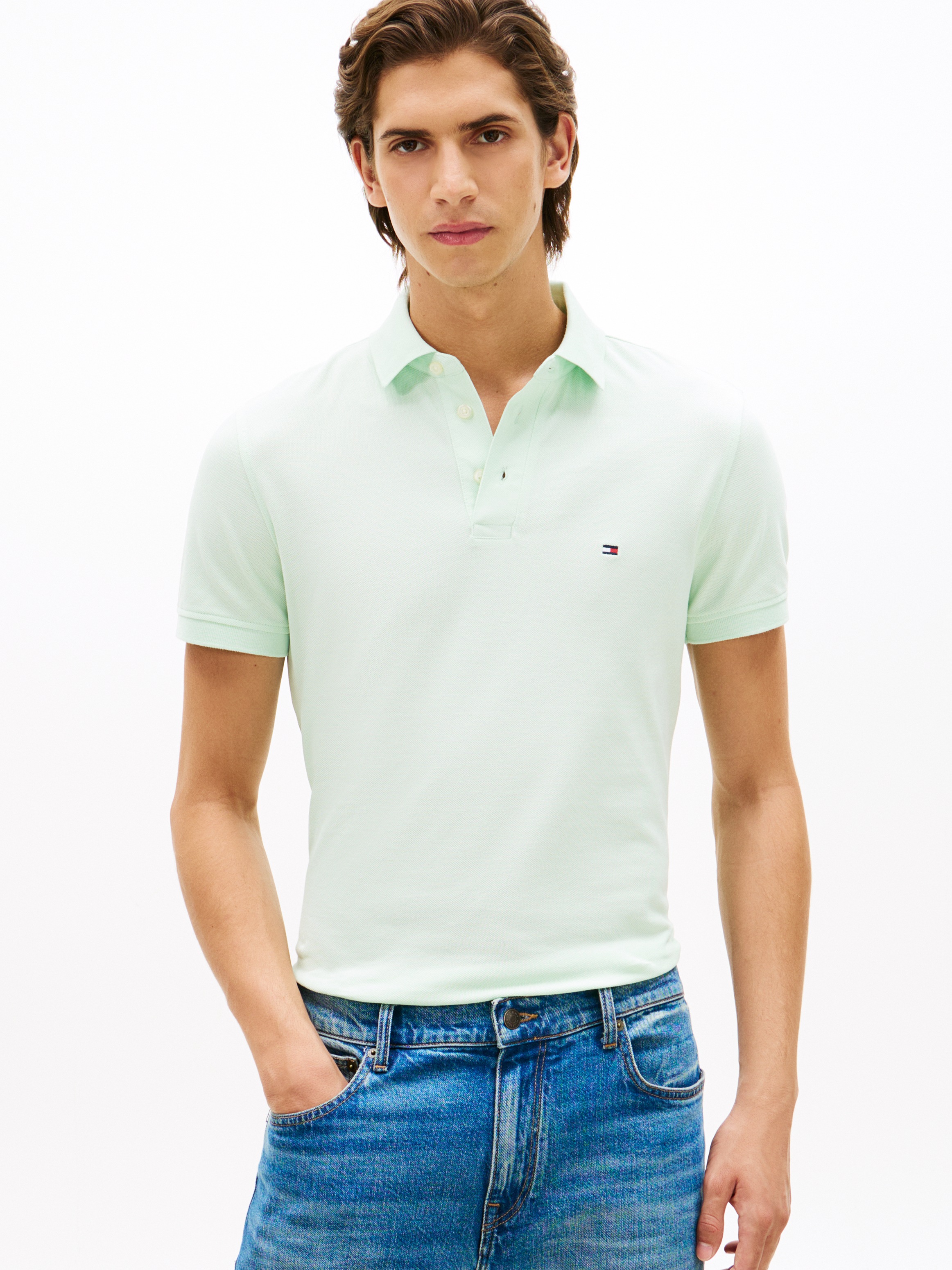 Image of Tommy Hilfiger Poloshirt "1985 SLIM POLO" mit Stickerei, Piqué-Qualität, Slim fit