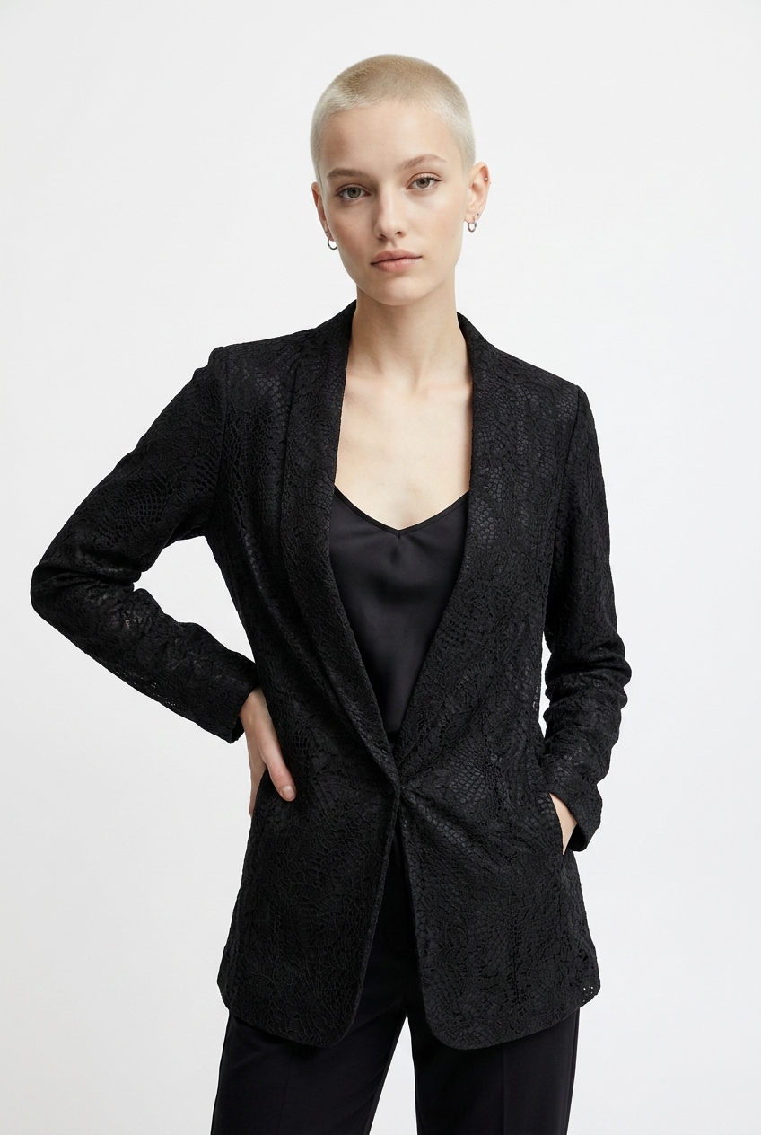 pieces Longblazer »PCBOSULLA LACE BLAZER« aus Spitze