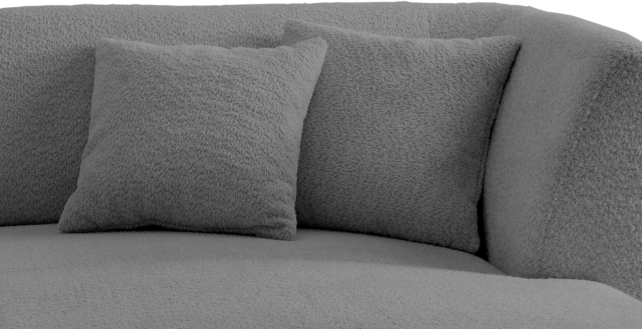 INOSIGN Ecksofa »Colori L-Form«, Holzfussfarbe wählbar, inkl. 4x Zierkissen