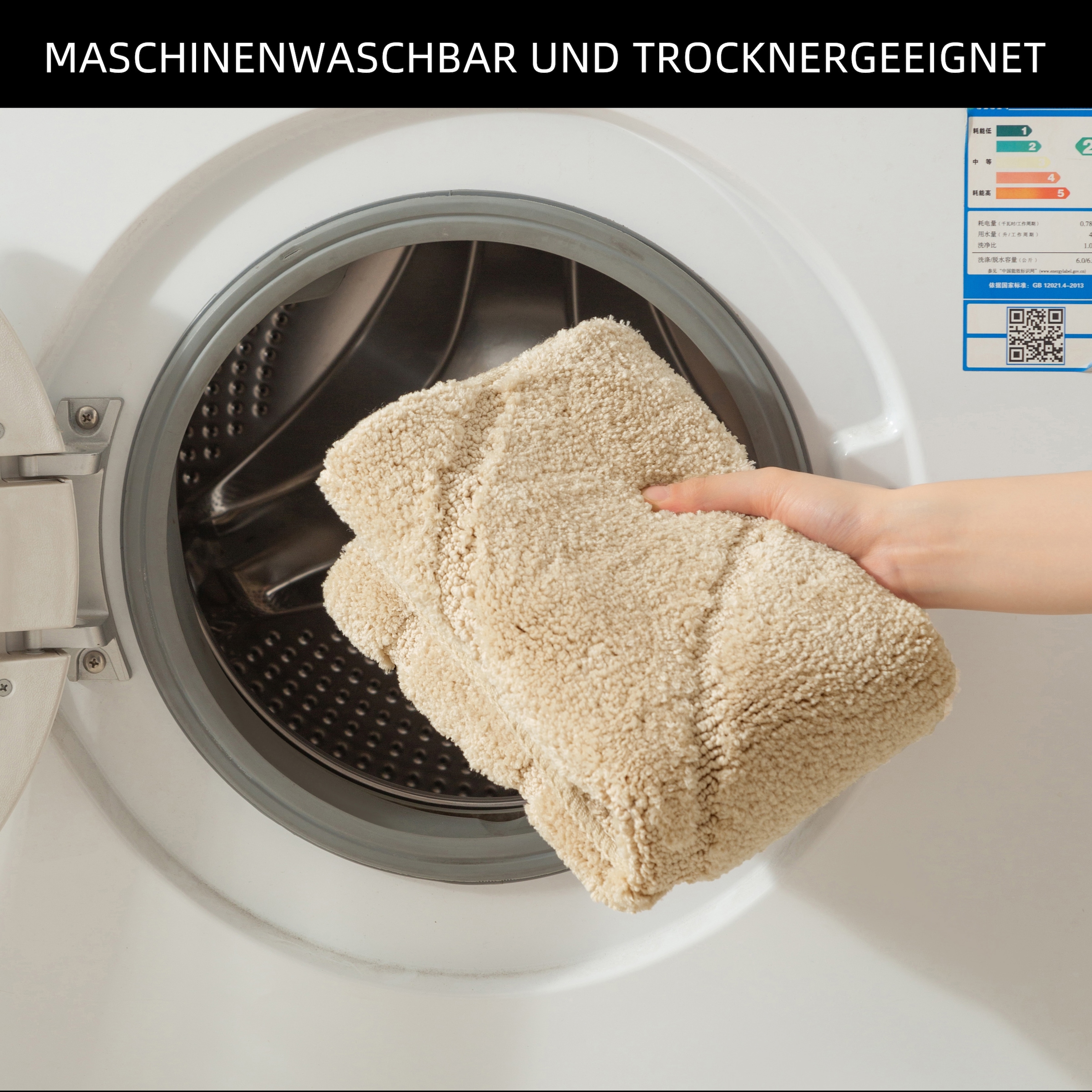 my home Badematte »Epense, Badvorleger, Badezimmer Teppich, Duschvorleger«, fussbodenheizungsgeeignet-schnell trocknend, Badteppich, Uni Farben, Blätter, Hoch-Tief Effekt