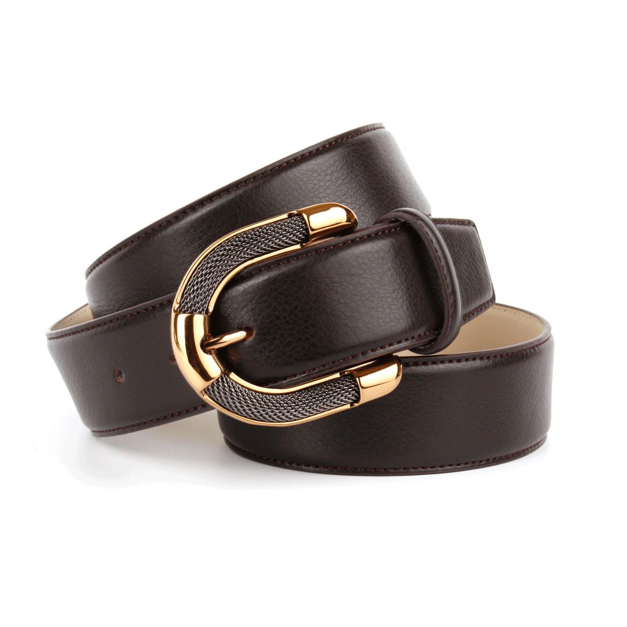 Image of Anthoni Crown Ledergürtel, mit aufwendiger Schmuck-Schliesse, Steppnähte bei Ackermann Versand Schweiz