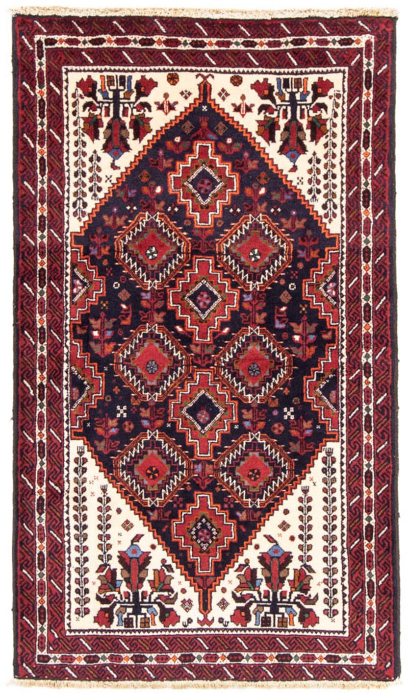 Image of morgenland Hochflor-Läufer »Belutsch Medaillon Blu scuro 185 x 103 cm«, rechteckig, 0,8 mm Höhe, Handgeknüpft bei Ackermann Versand Schweiz